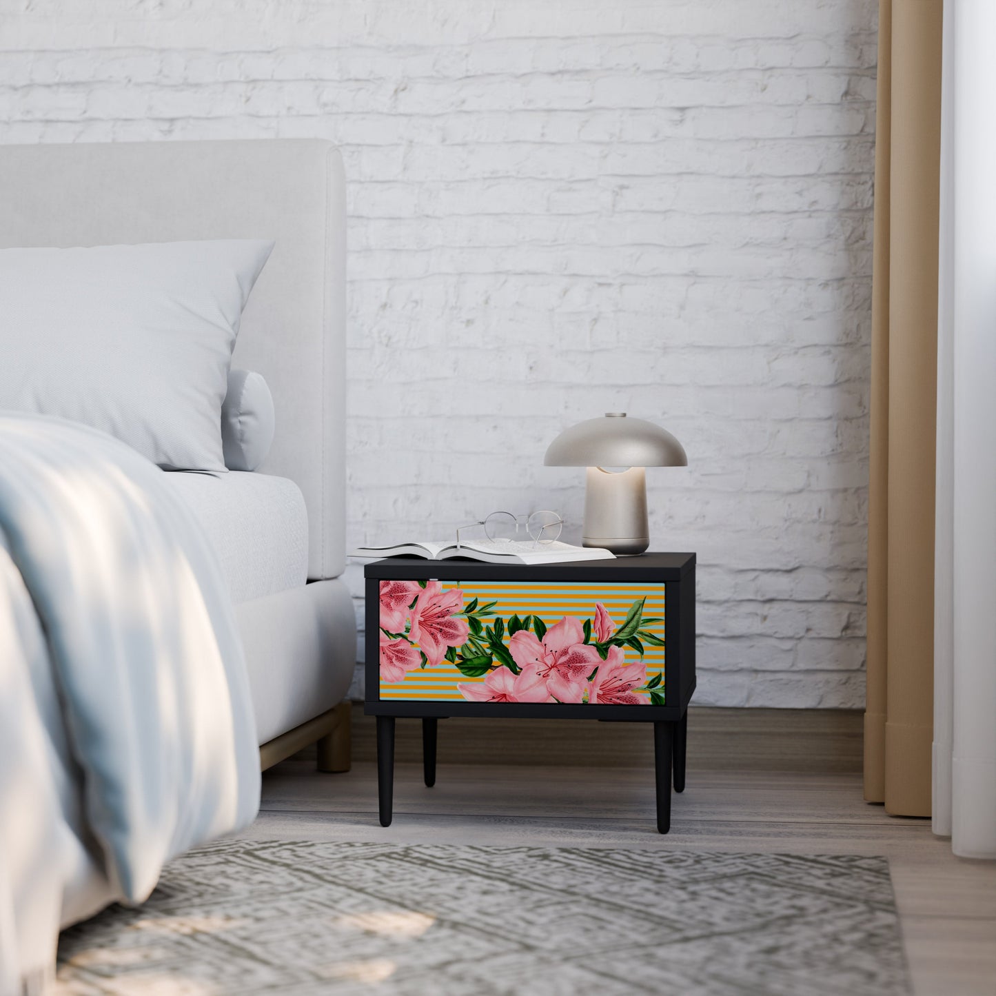 FRAGILE BEAUTY Nightstand in Black Finish