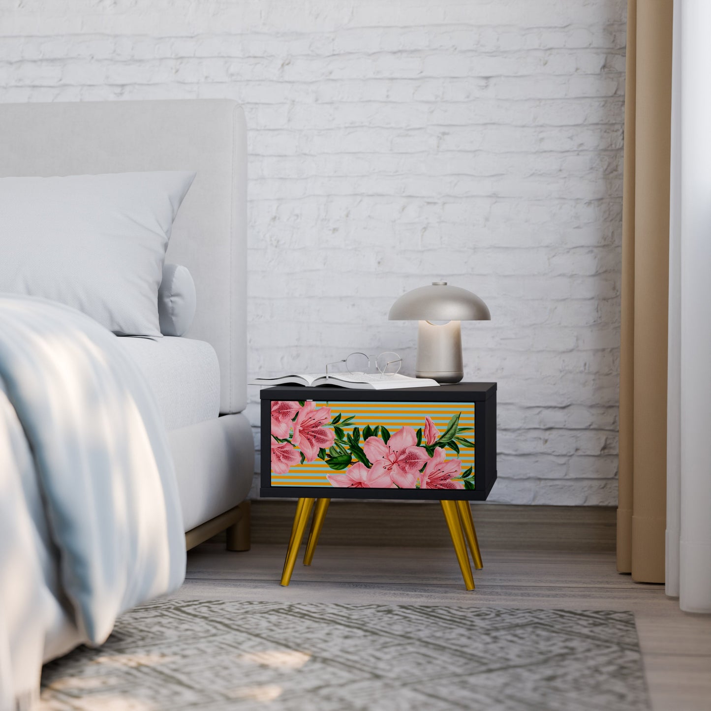 FRAGILE BEAUTY Nightstand in Black Finish