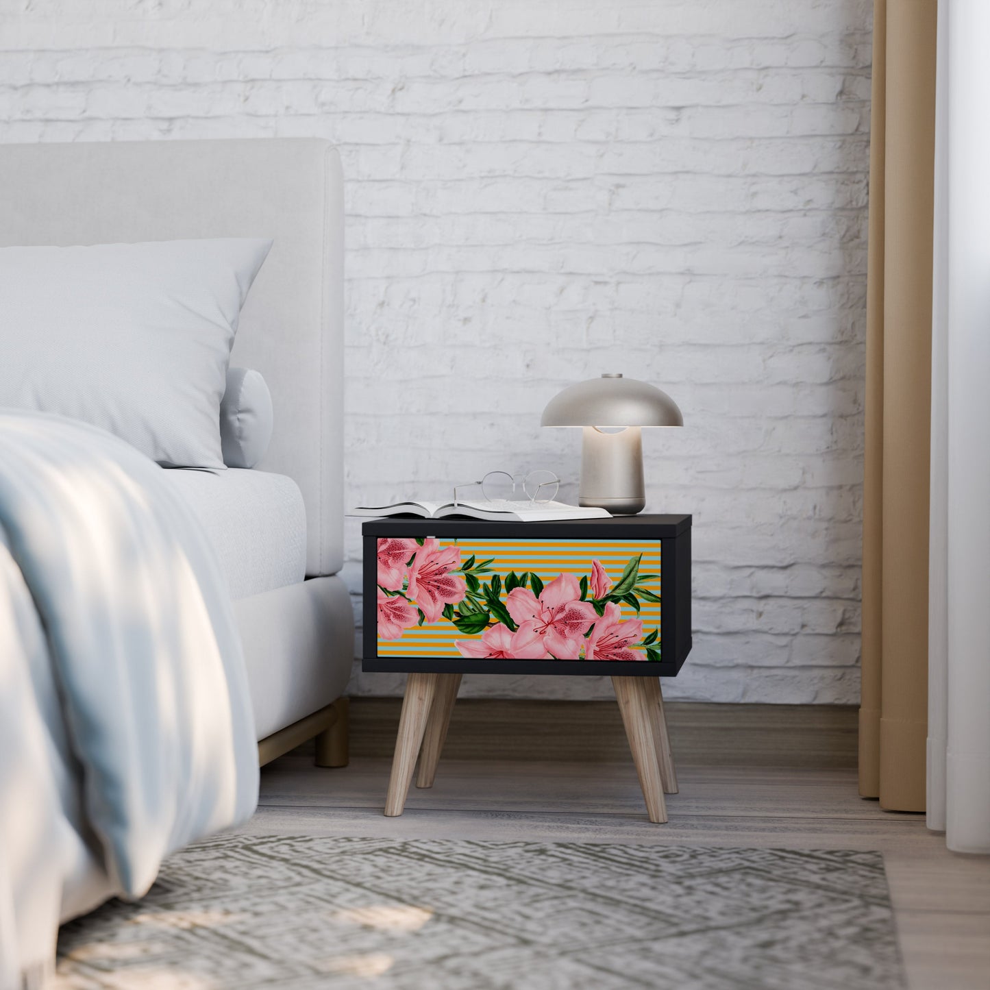 FRAGILE BEAUTY Nightstand in Black Finish