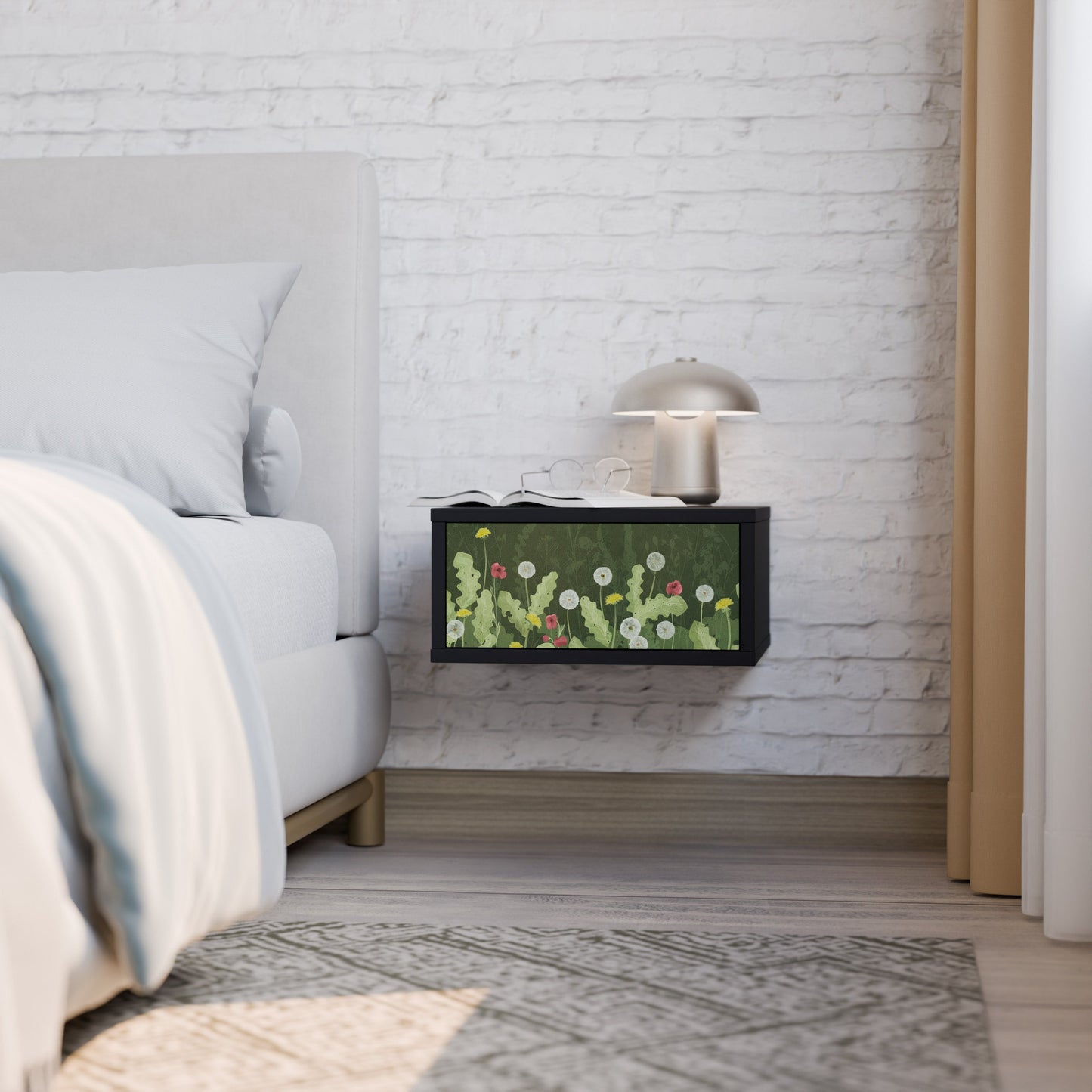 DANDELION AMUSE Nightstand in Black Finish