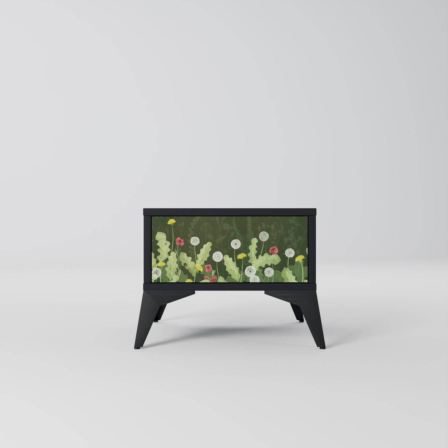 DANDELION AMUSE Nightstand in Black Finish