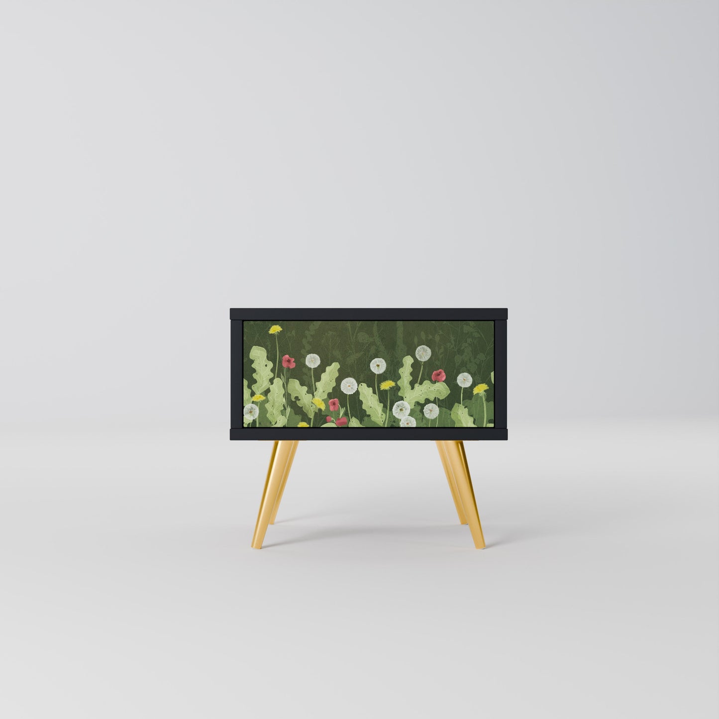 DANDELION AMUSE Nightstand in Black Finish