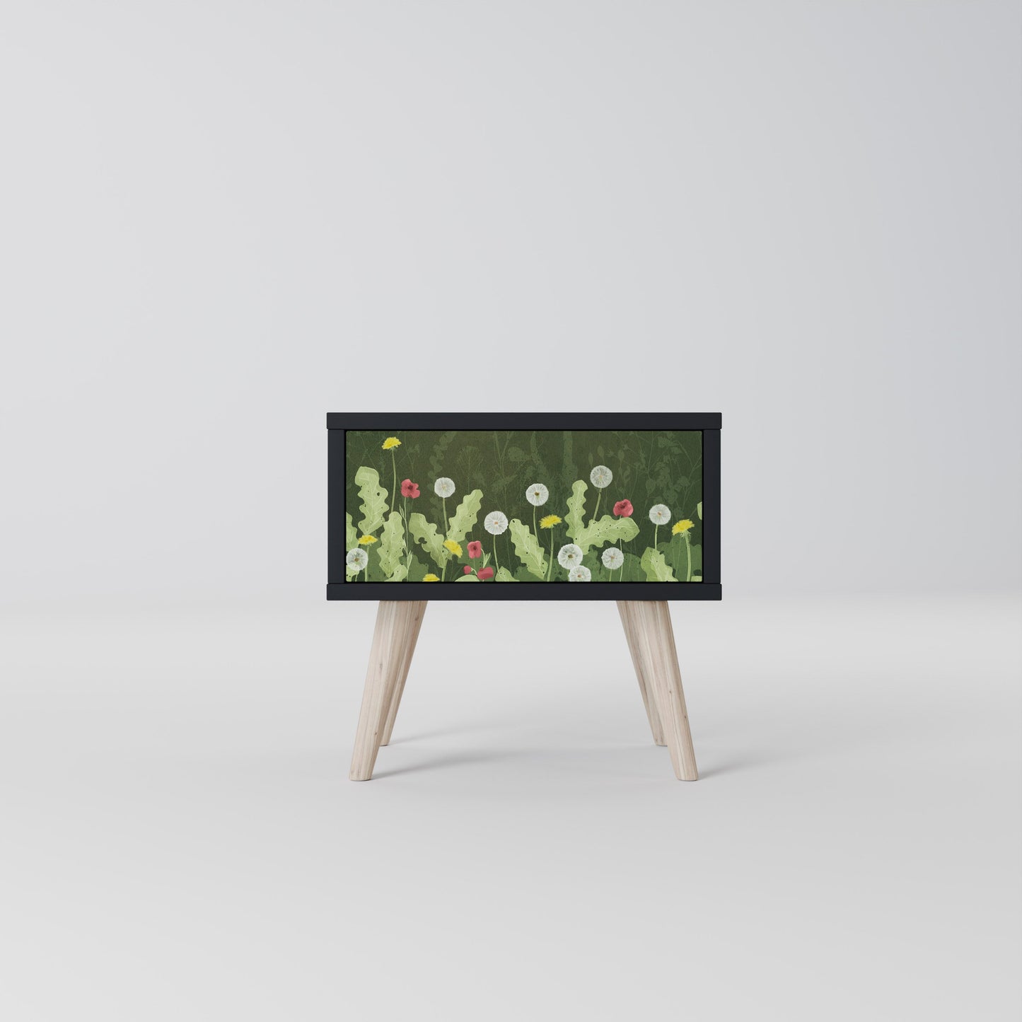 DANDELION AMUSE Nightstand in Black Finish