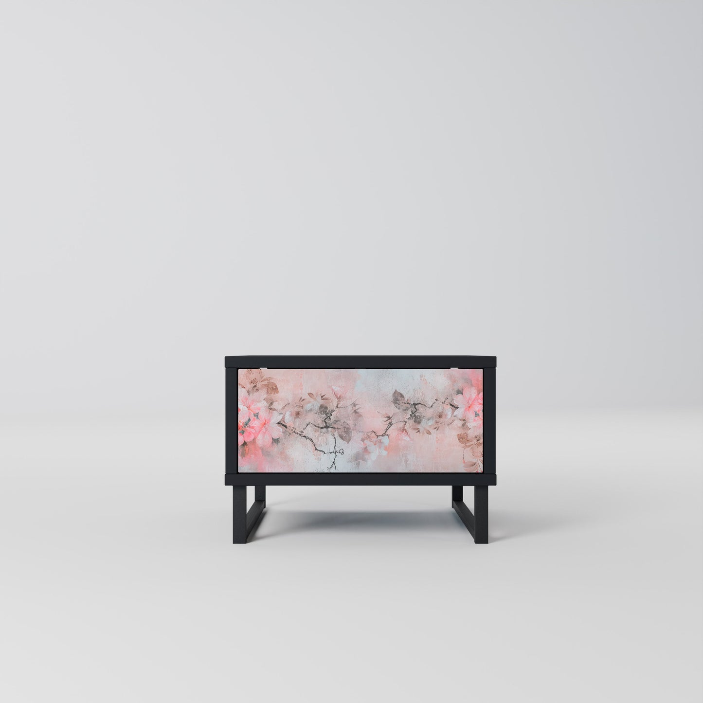 CHERRY BLOSSOM Nightstand in Black Finish