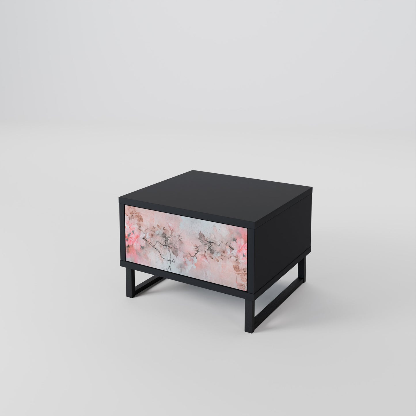 CHERRY BLOSSOM Nightstand in Black Finish