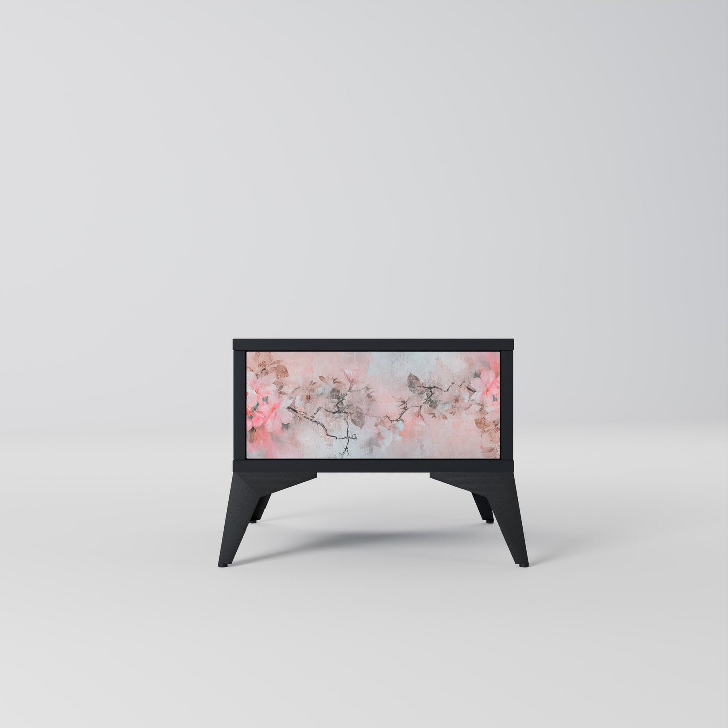 CHERRY BLOSSOM Nightstand in Black Finish