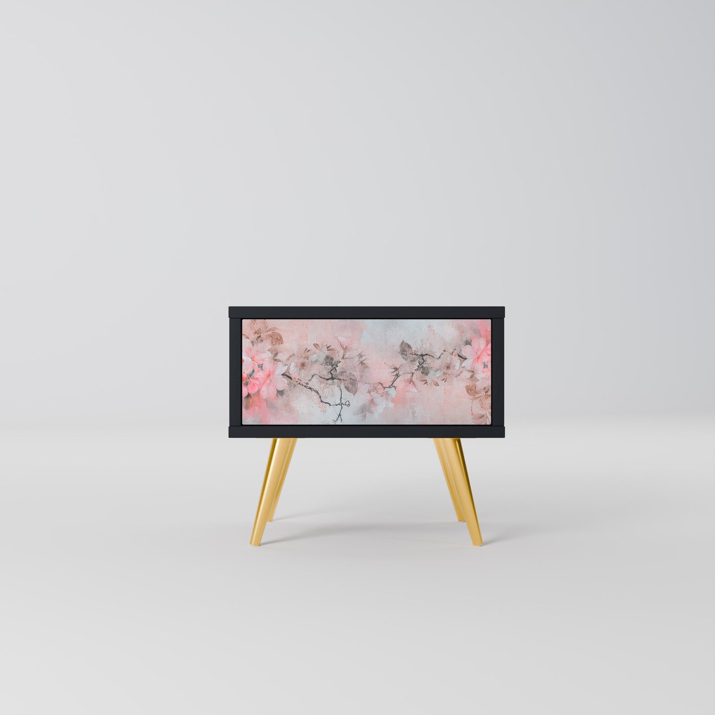 CHERRY BLOSSOM Nightstand in Black Finish