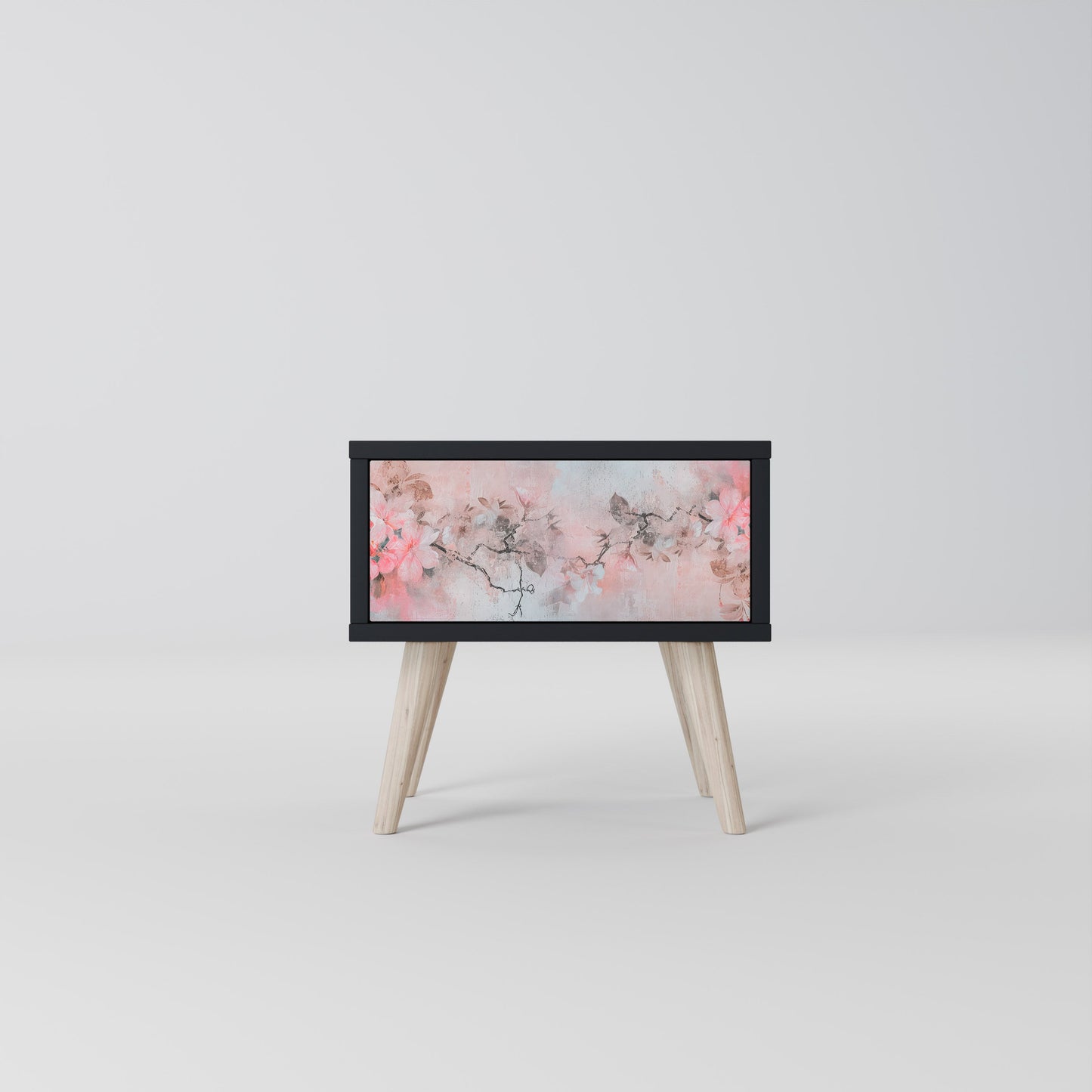 CHERRY BLOSSOM Nightstand in Black Finish