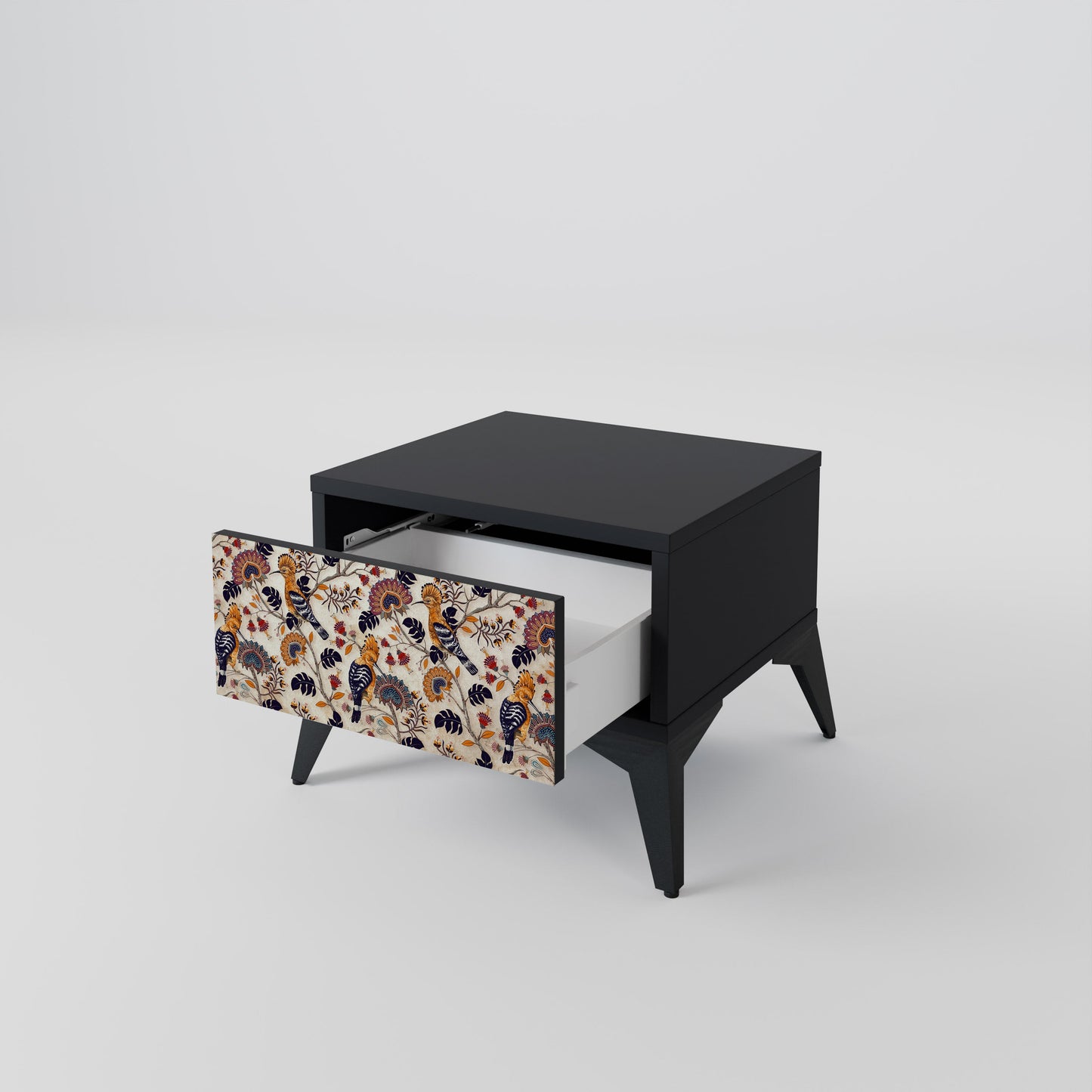 EMINENT HOOPOE Nightstand in Black Finish
