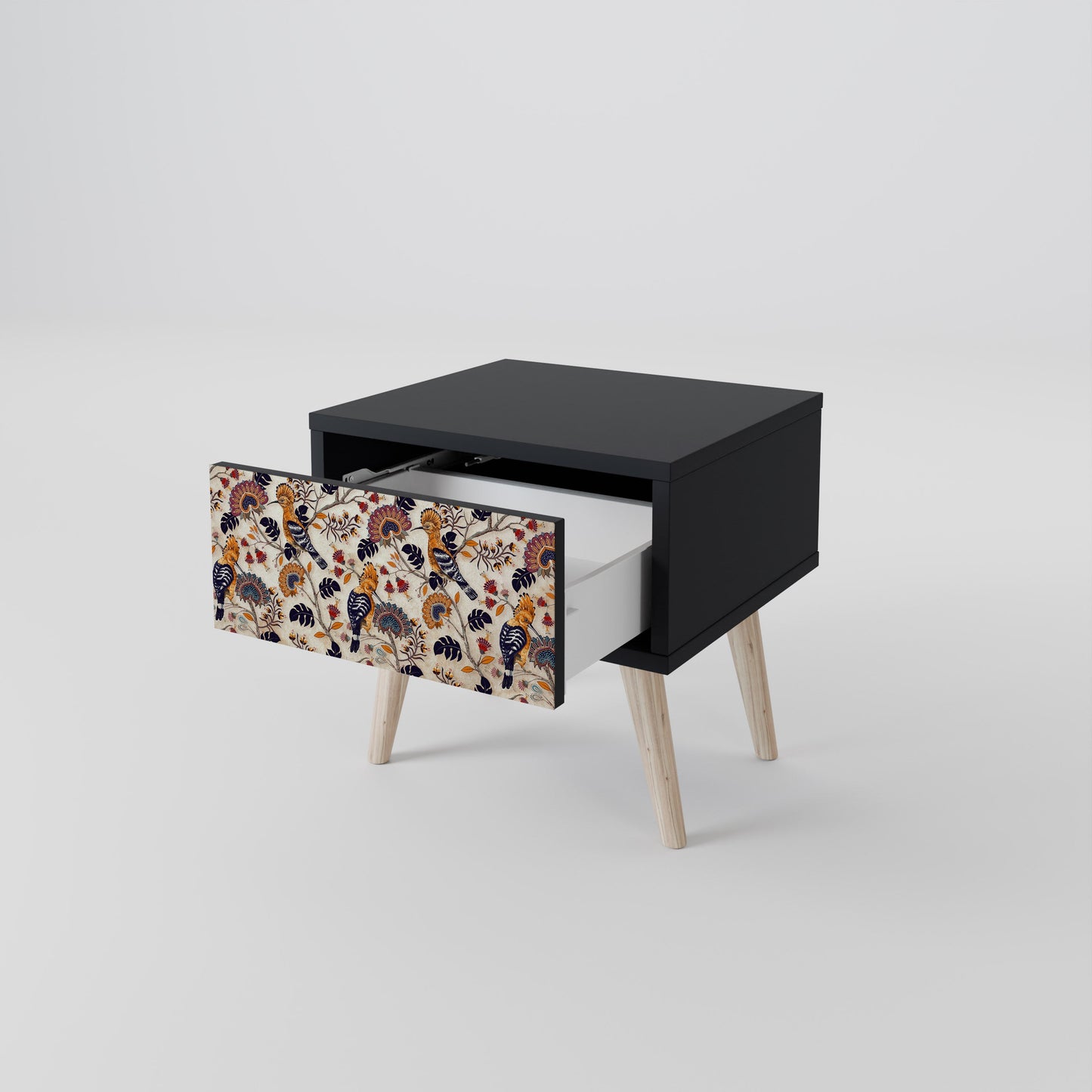 EMINENT HOOPOE Nightstand in Black Finish