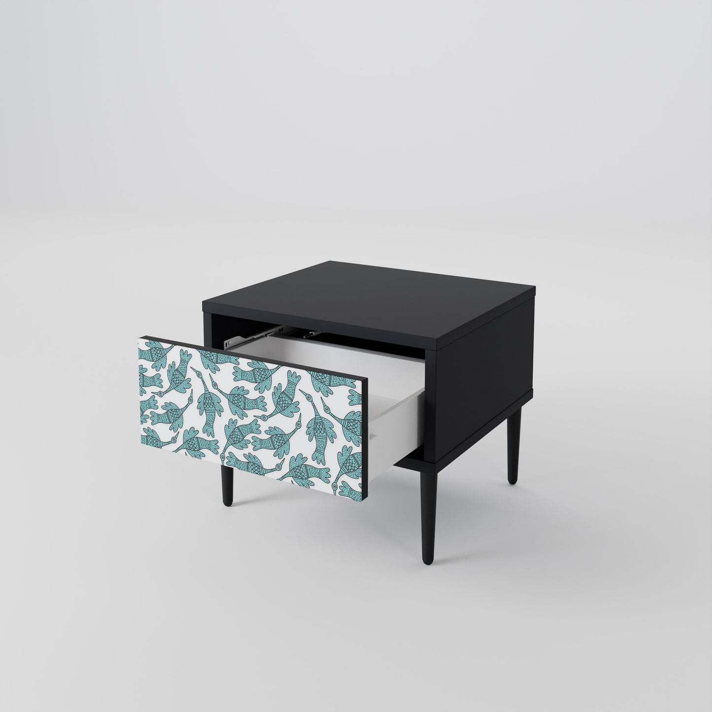 WATERSPOUT SONGIBIRD Nightstand in Black Finish