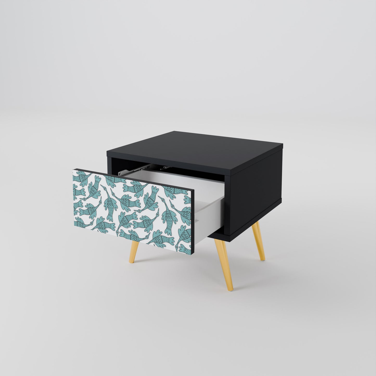 WATERSPOUT SONGIBIRD Nightstand in Black Finish