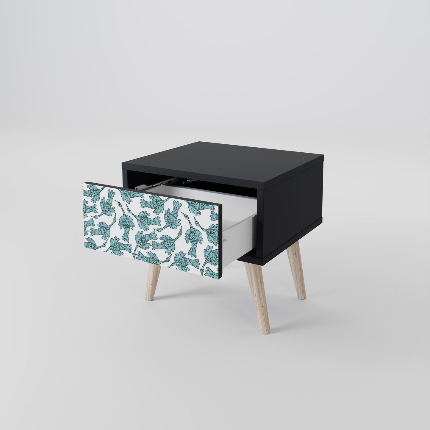 WATERSPOUT SONGIBIRD Nightstand in Black Finish