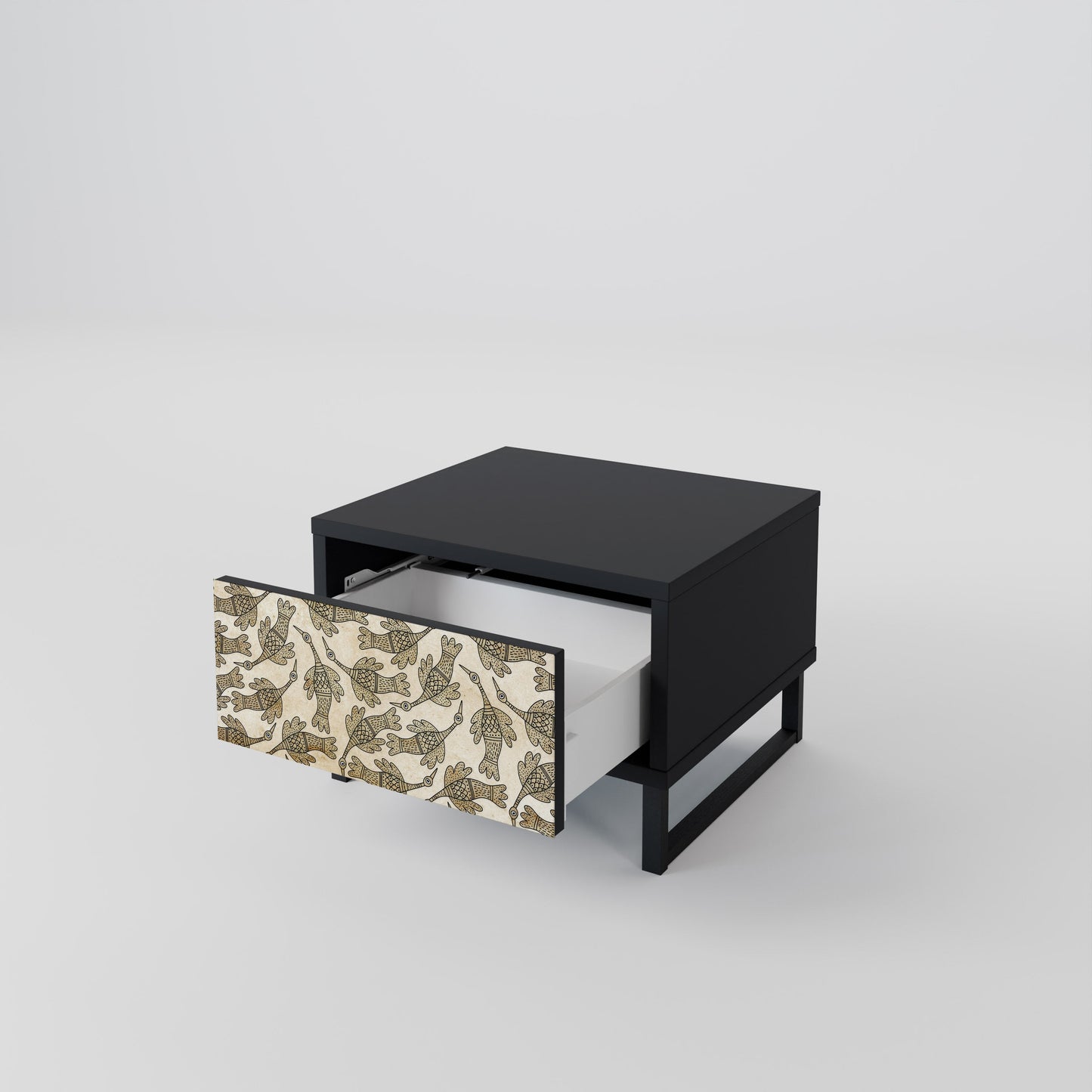 ALMONDINE SONGBIRD Nightstand in Black Finish