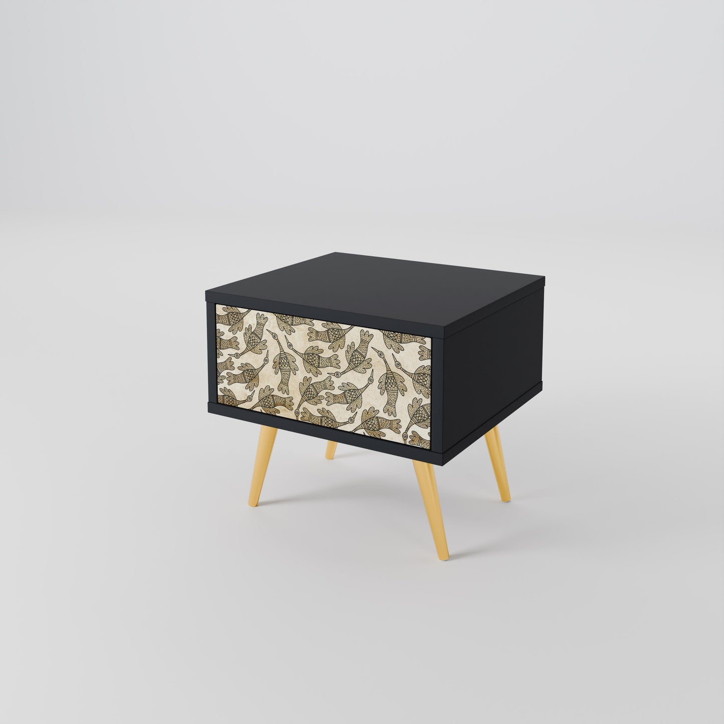 ALMONDINE SONGBIRD Nightstand in Black Finish