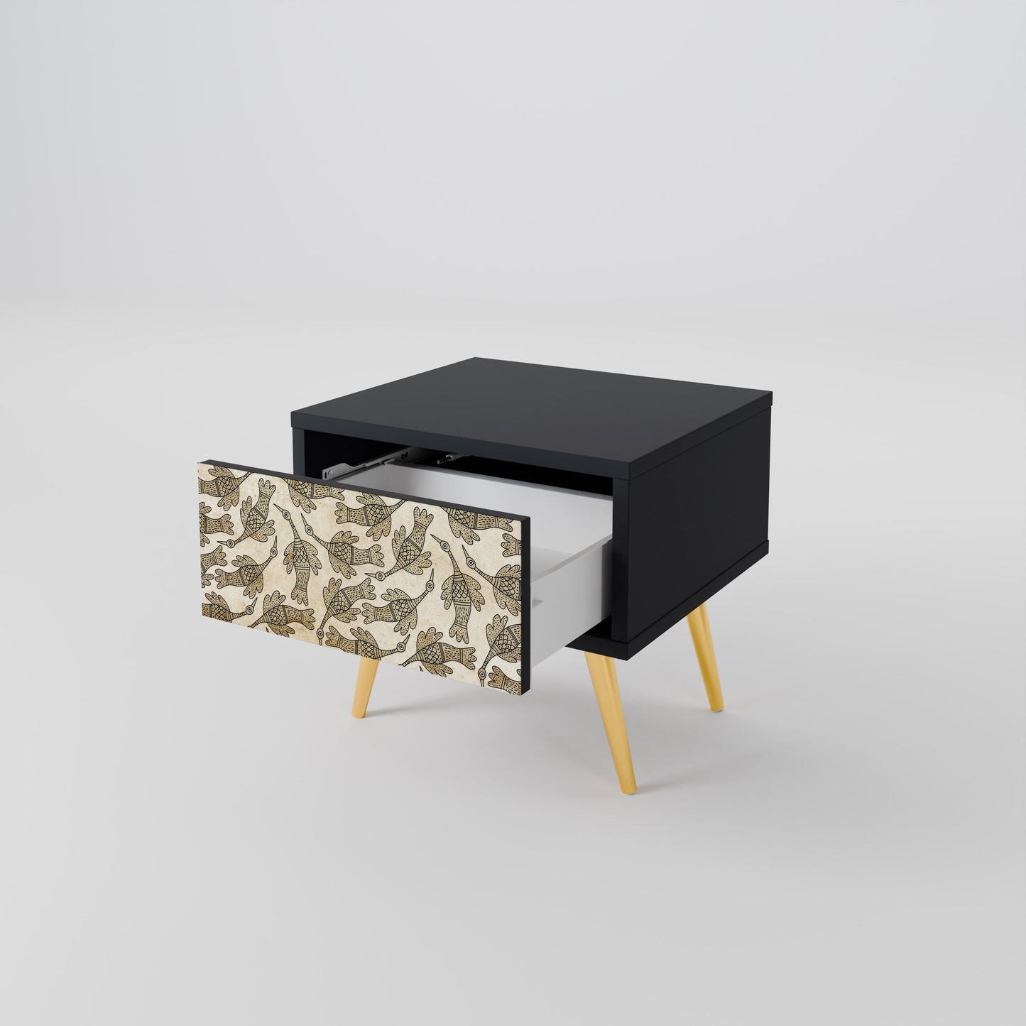 ALMONDINE SONGBIRD Nightstand in Black Finish