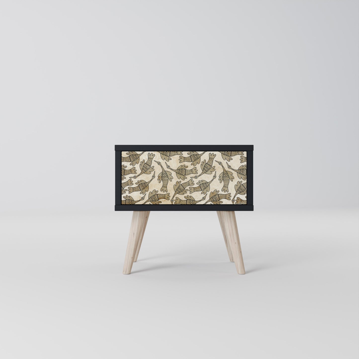 ALMONDINE SONGBIRD Nightstand in Black Finish