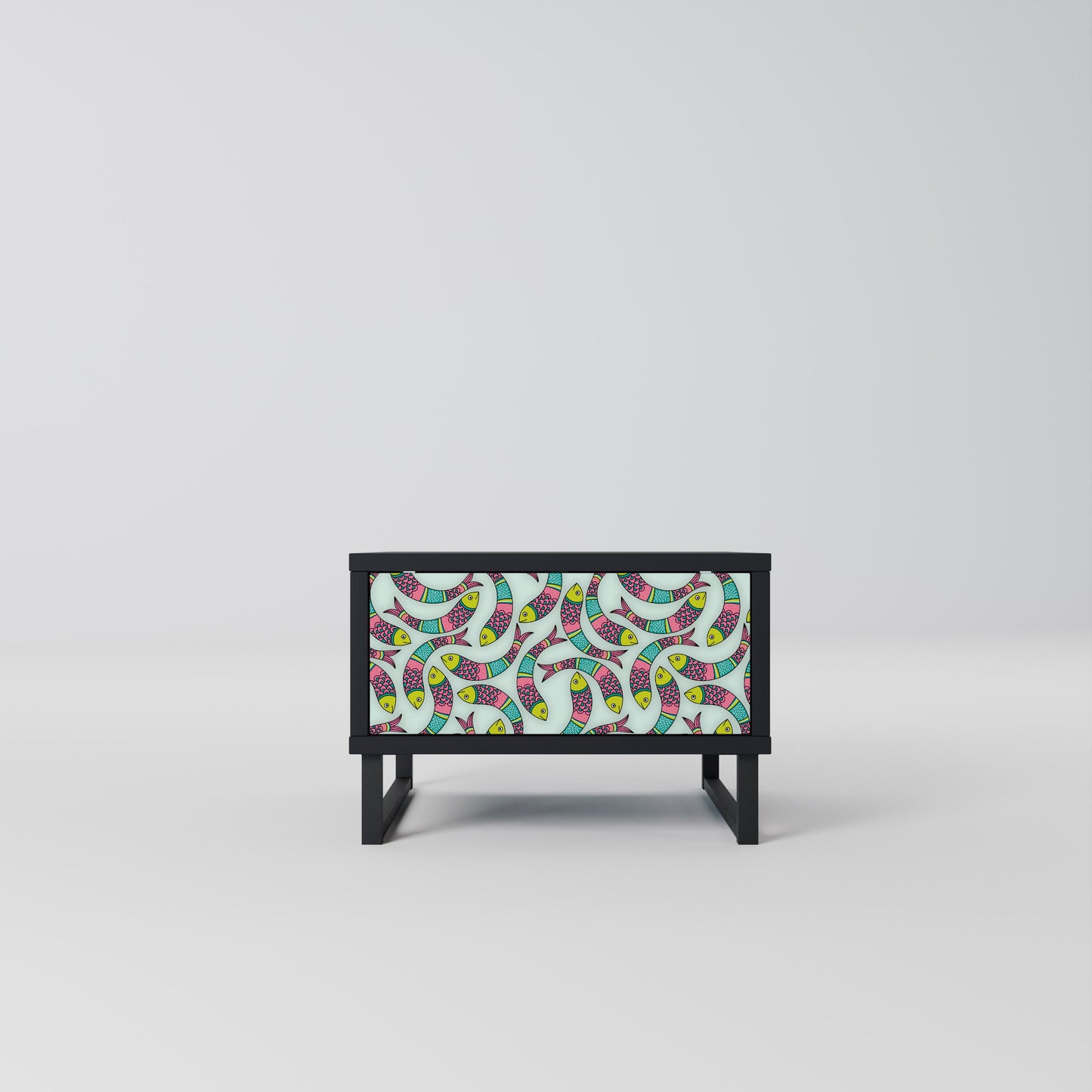 INDIAN FISH Nightstand in Black Finish