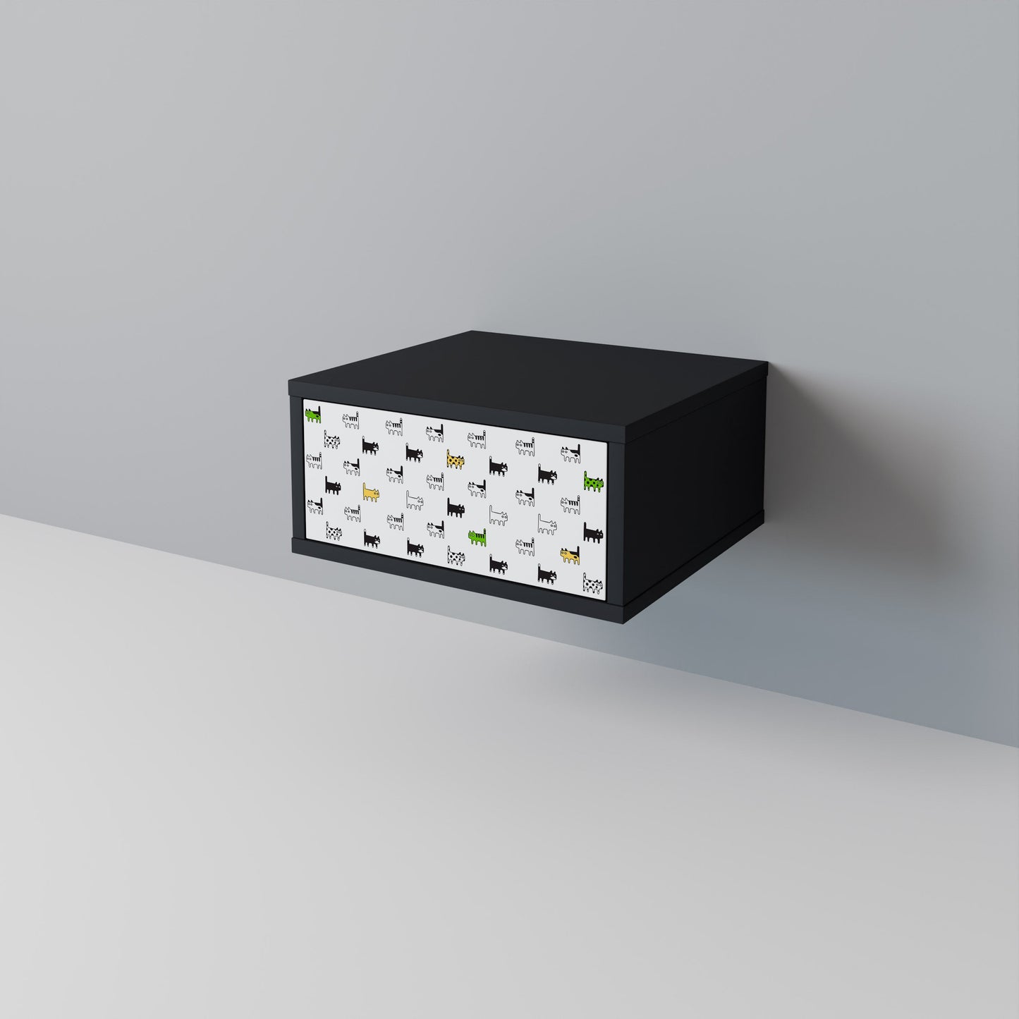 CATS COMPILATION Nightstand in Black Finish