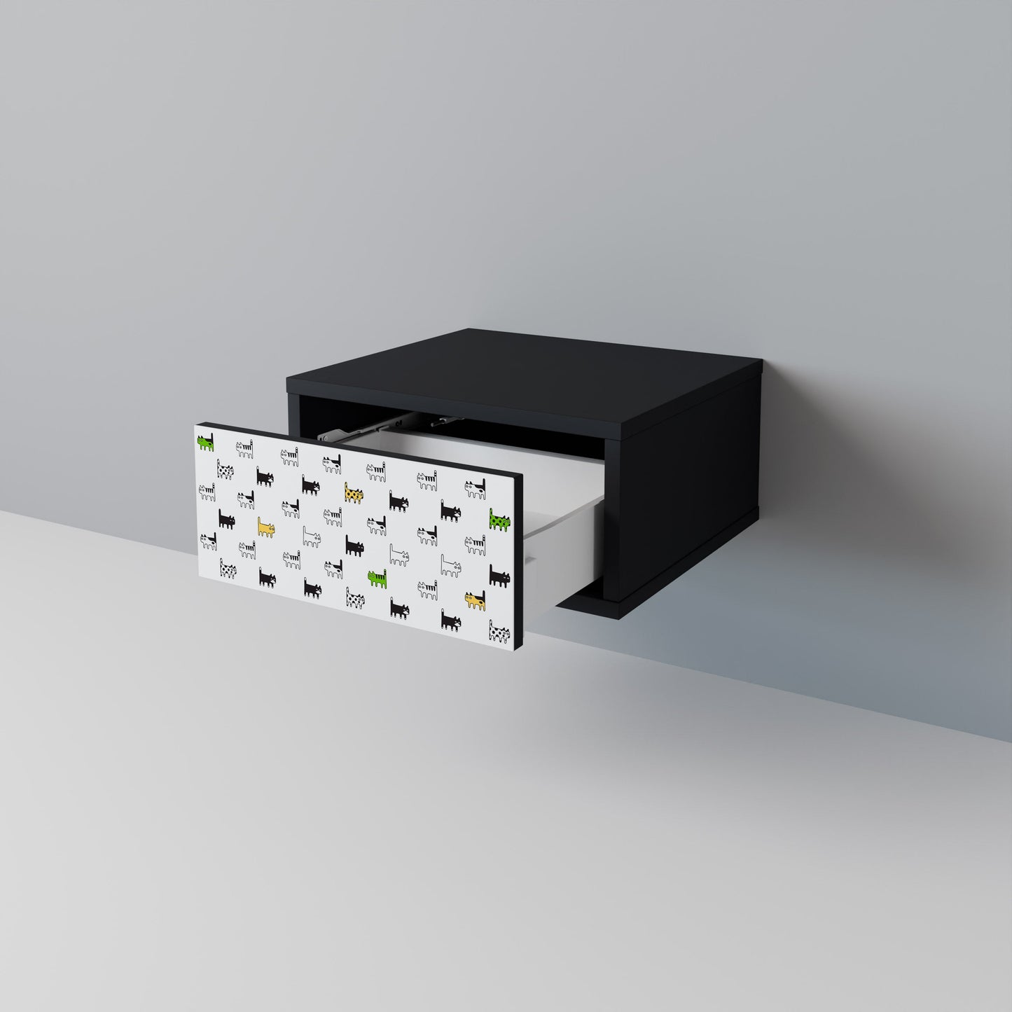 CATS COMPILATION Nightstand in Black Finish