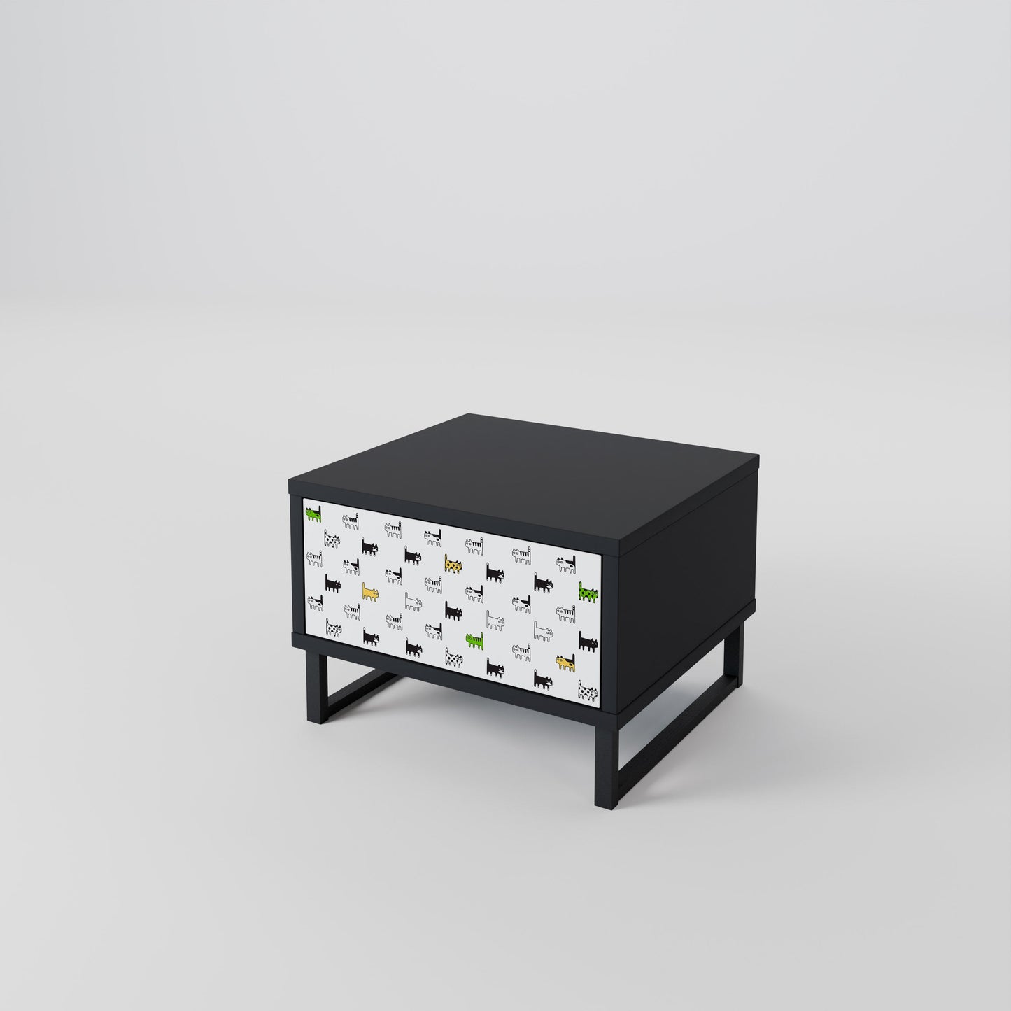 CATS COMPILATION Nightstand in Black Finish