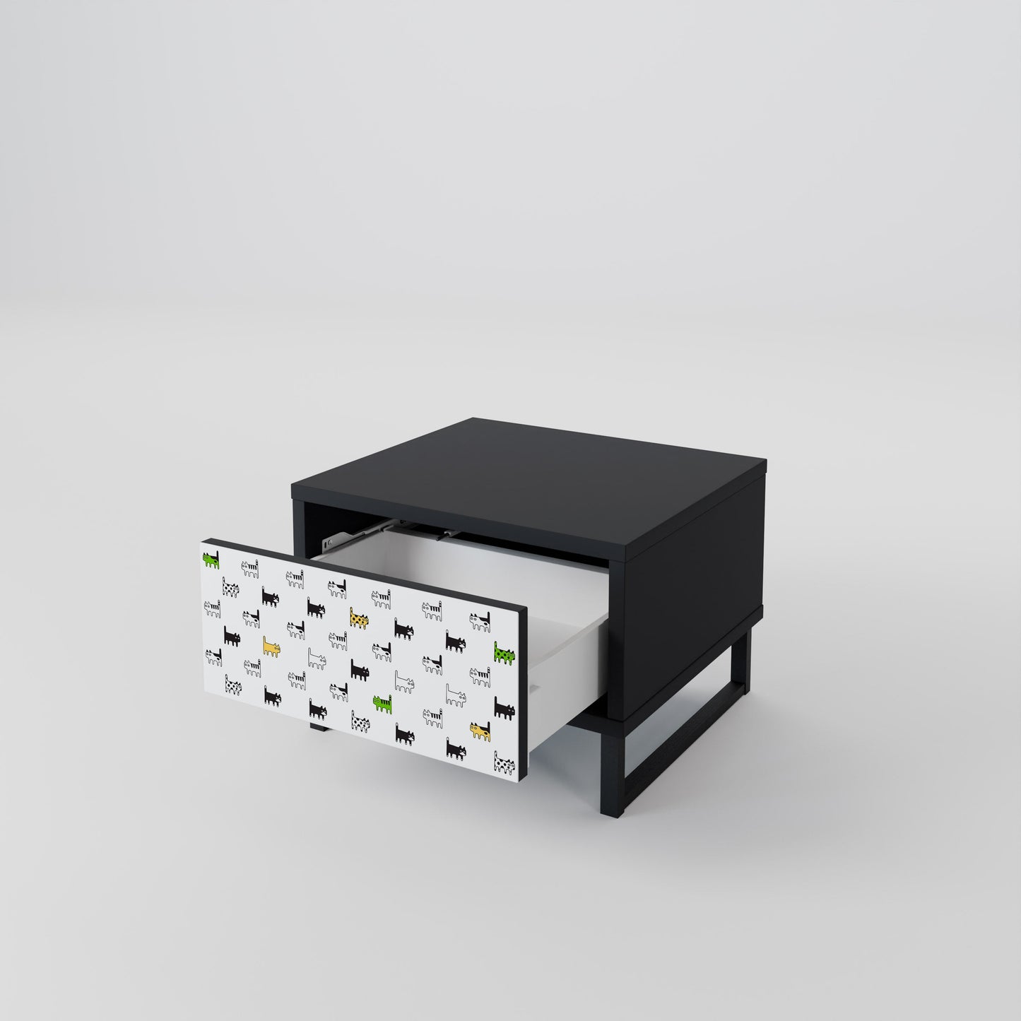 CATS COMPILATION Nightstand in Black Finish