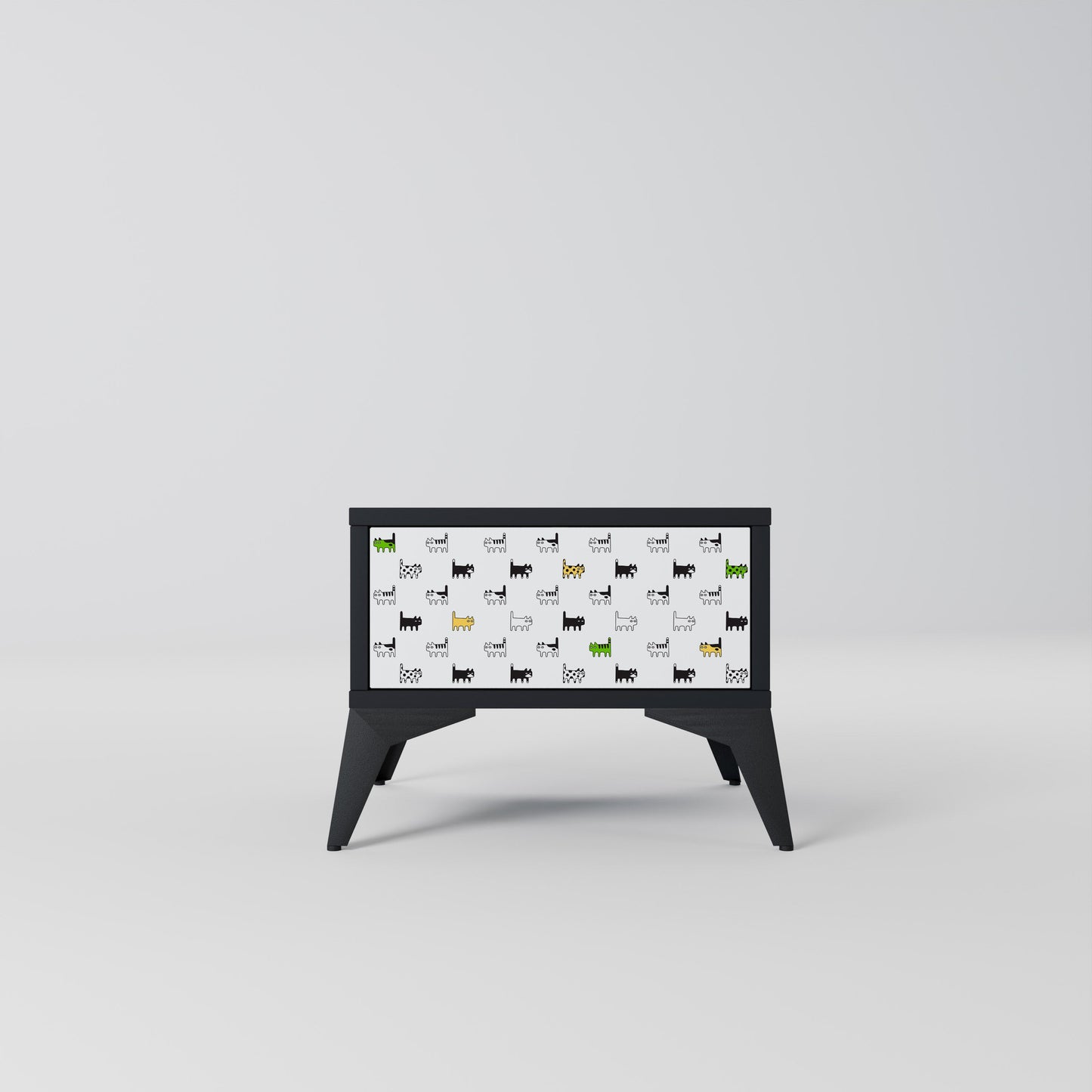 CATS COMPILATION Nightstand in Black Finish