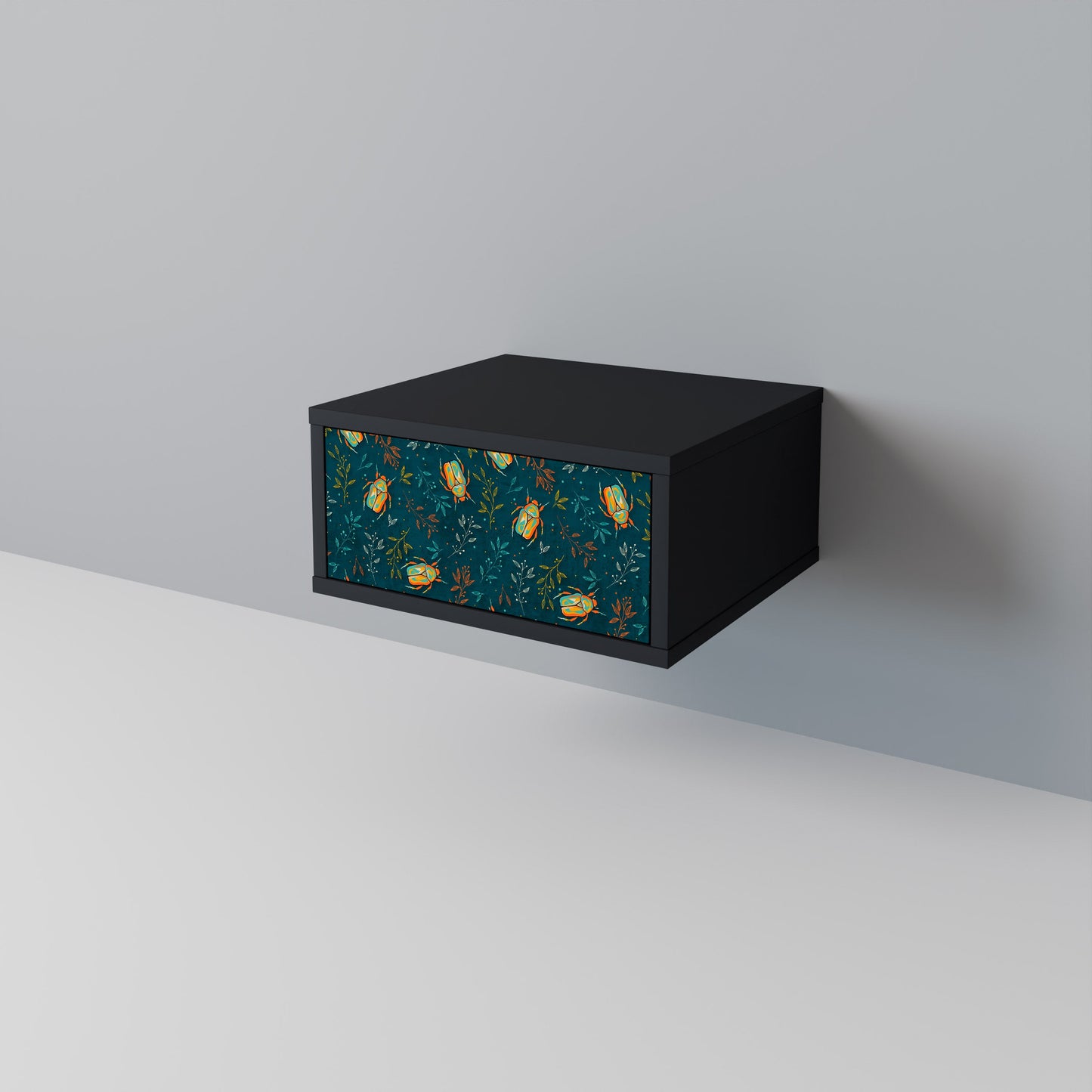 AUTUMN INSECTS Nightstand in Black Finish