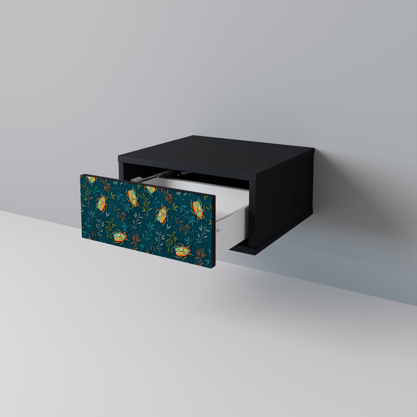 AUTUMN INSECTS Nightstand in Black Finish