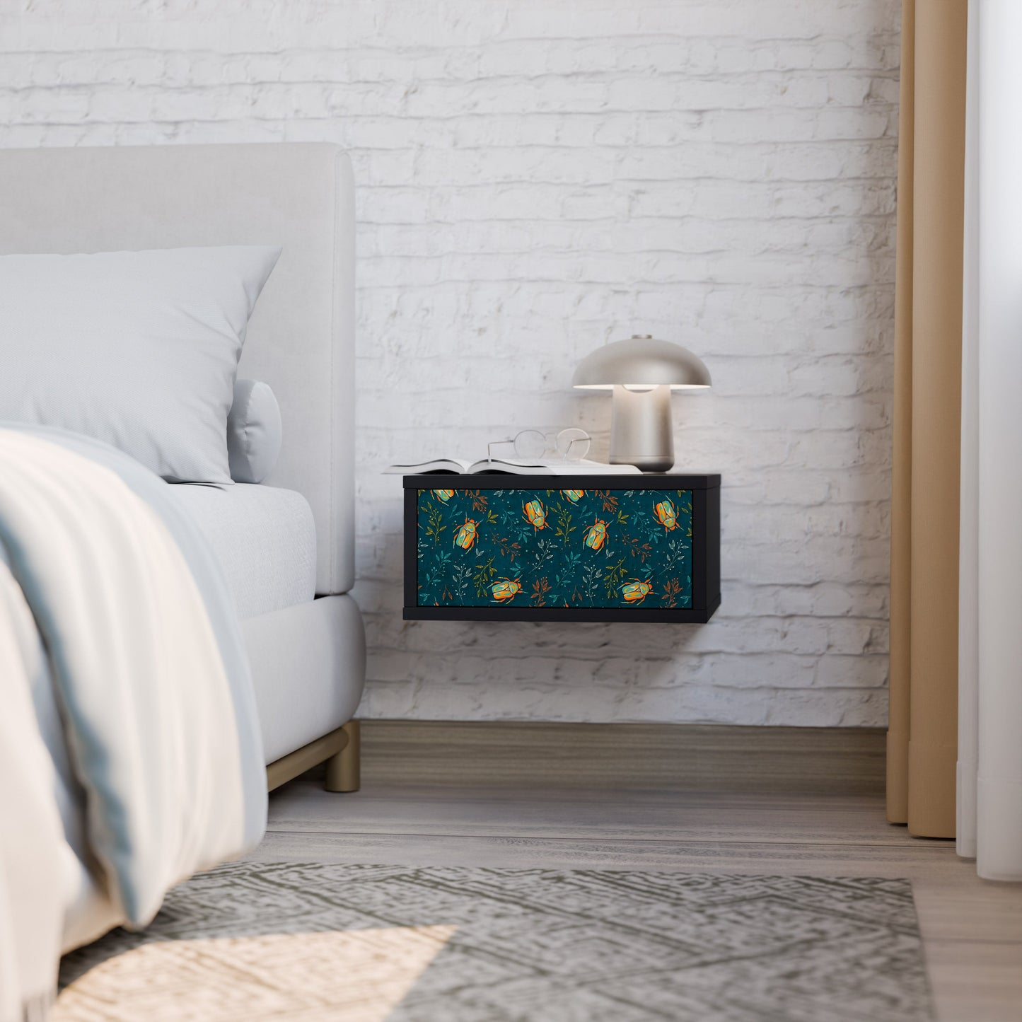 AUTUMN INSECTS Nightstand in Black Finish