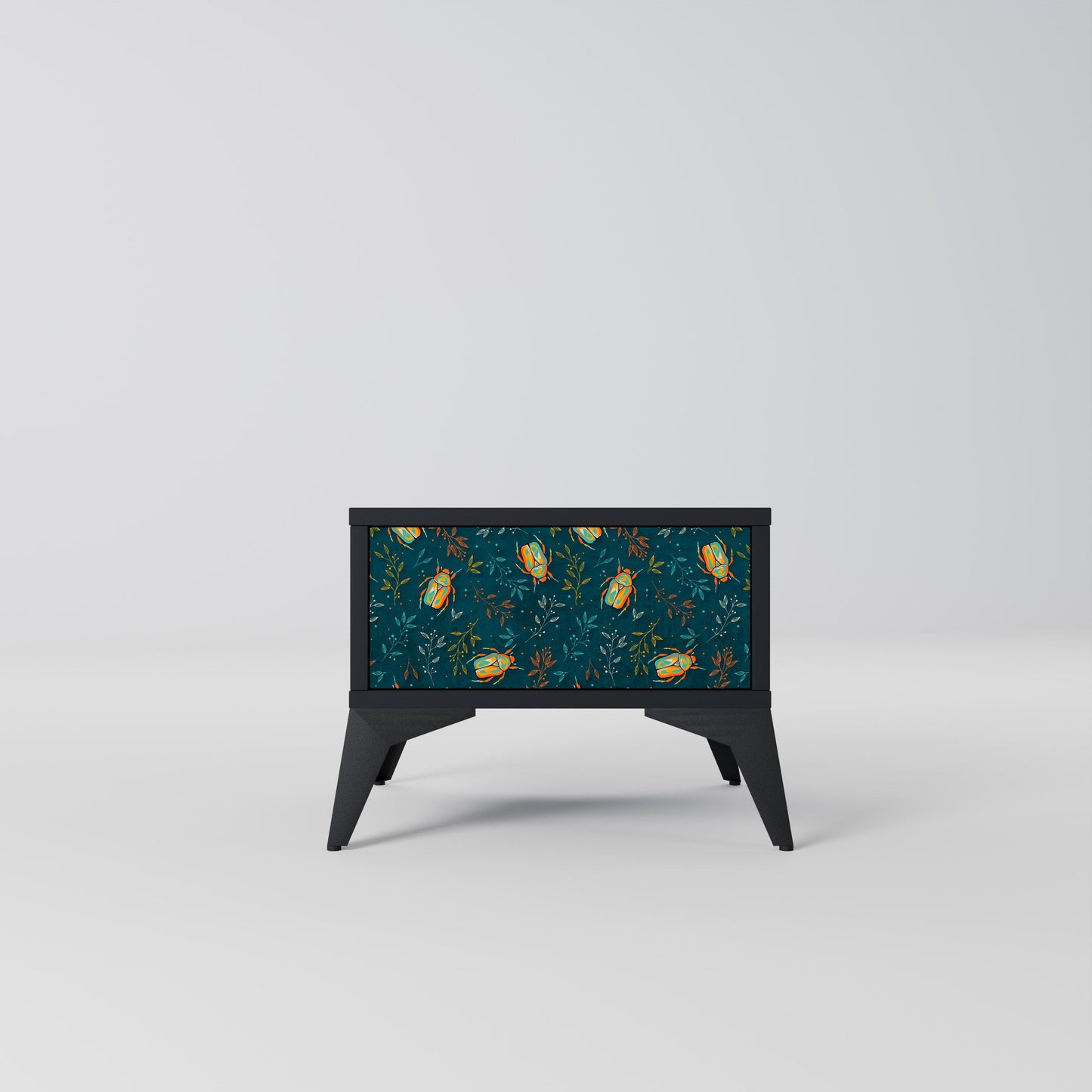 AUTUMN INSECTS Nightstand in Black Finish