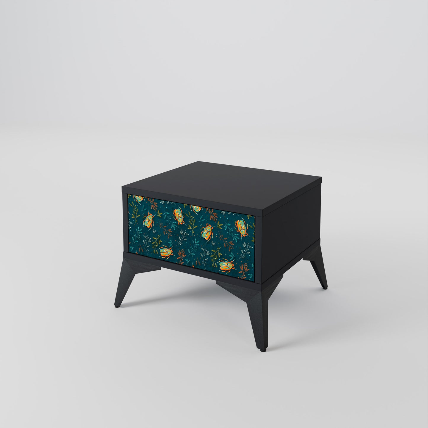 AUTUMN INSECTS Nightstand in Black Finish