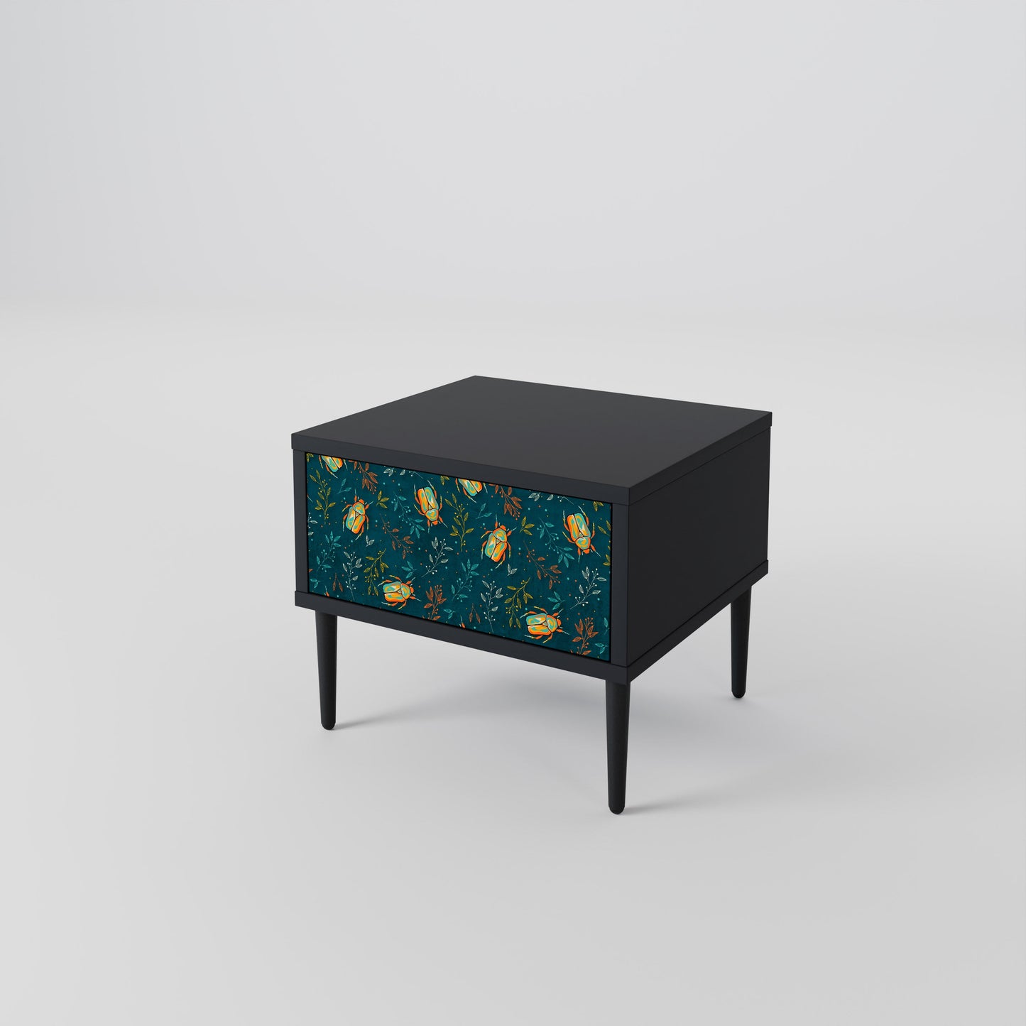 AUTUMN INSECTS Nightstand in Black Finish