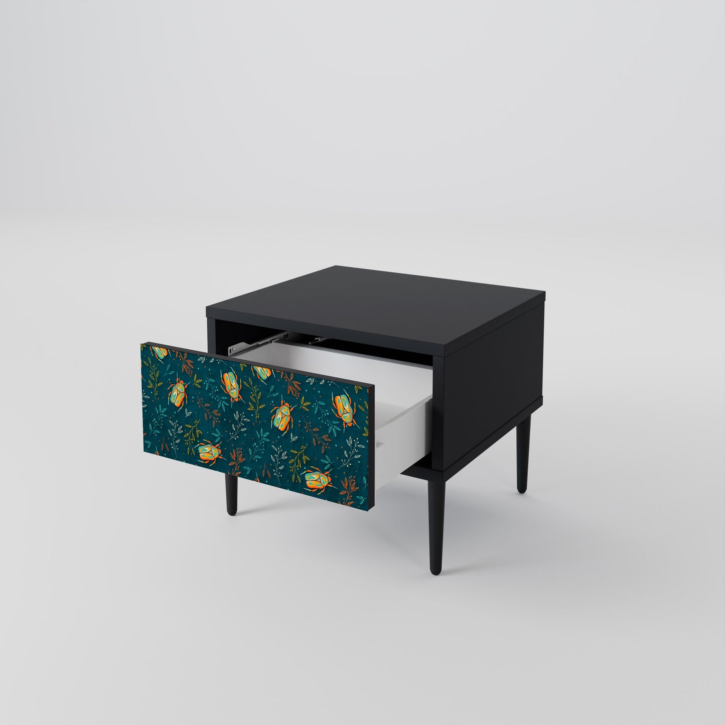 AUTUMN INSECTS Nightstand in Black Finish