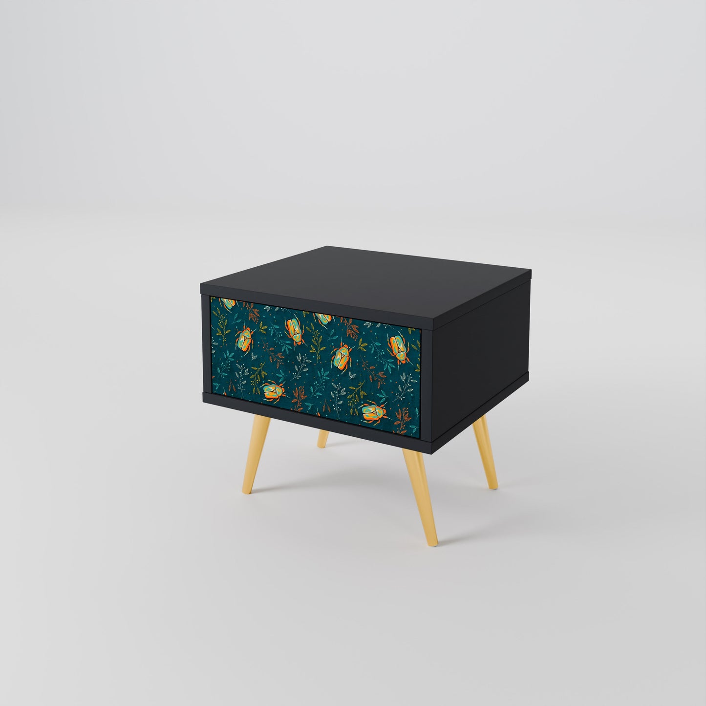 AUTUMN INSECTS Nightstand in Black Finish