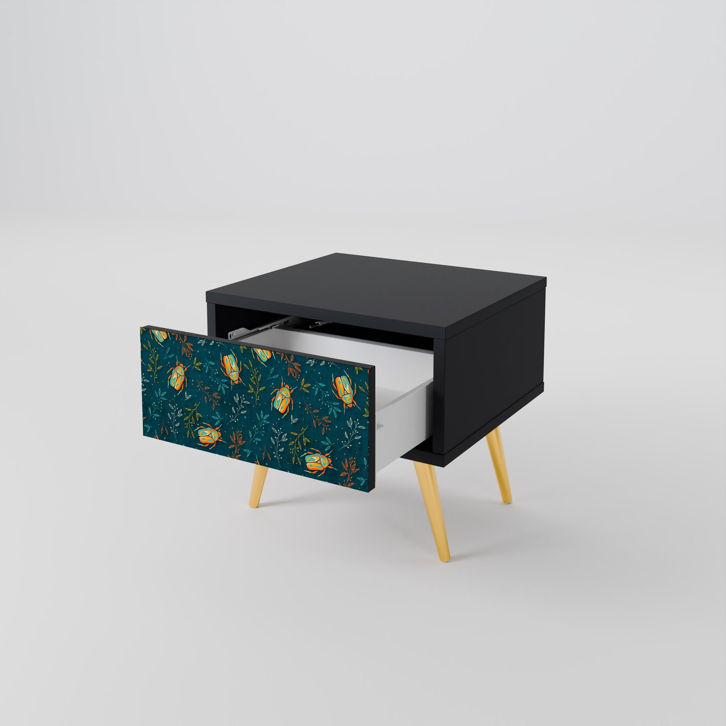 AUTUMN INSECTS Nightstand in Black Finish