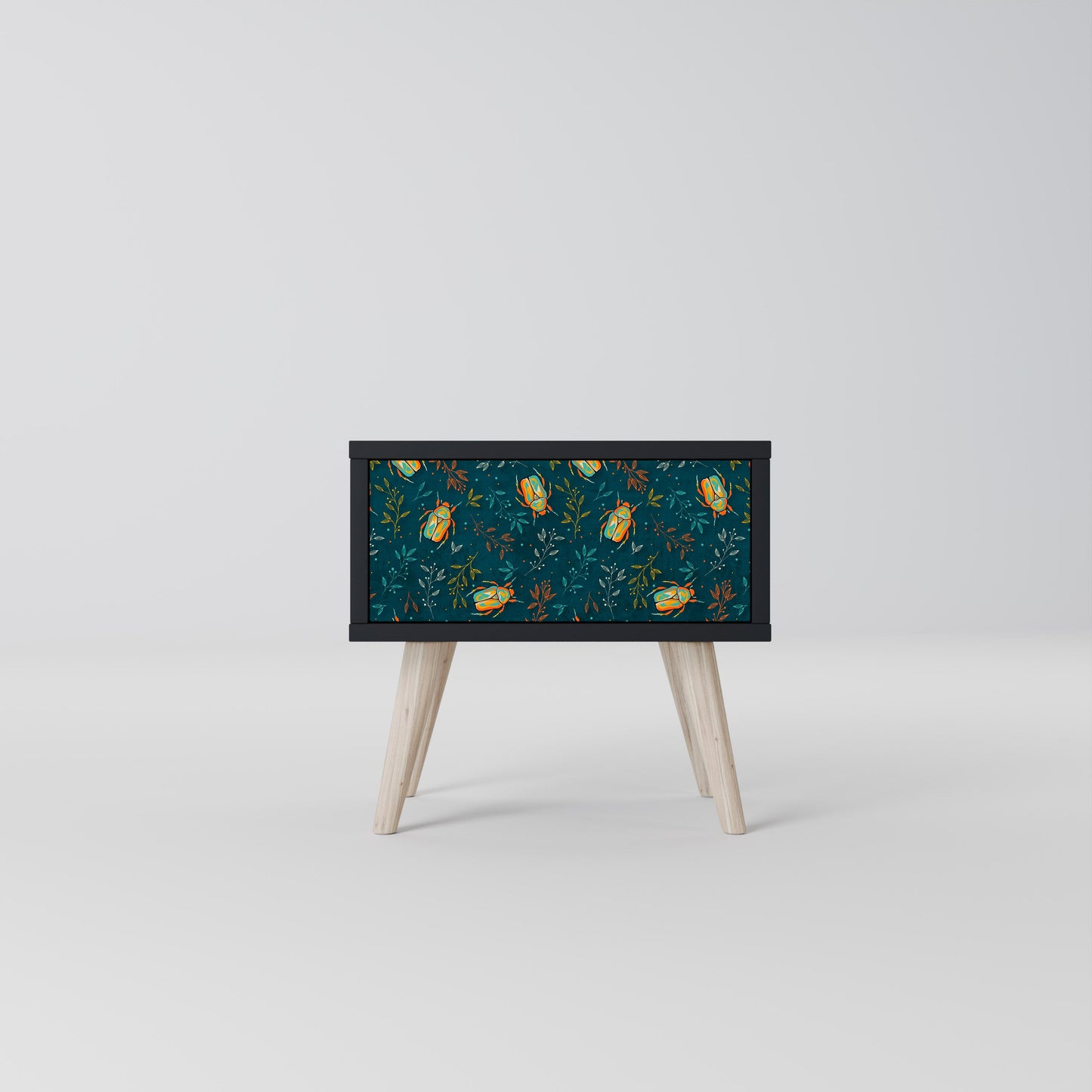 AUTUMN INSECTS Nightstand in Black Finish