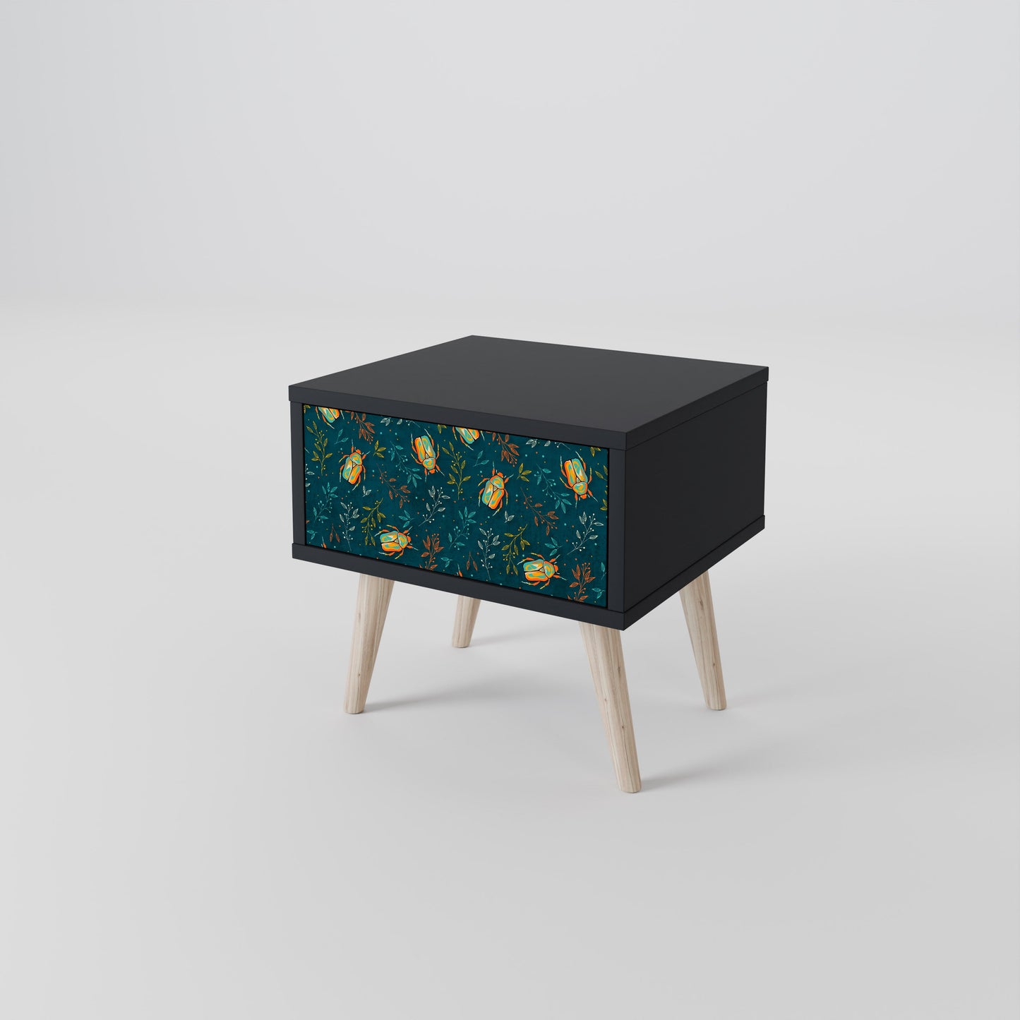 AUTUMN INSECTS Nightstand in Black Finish