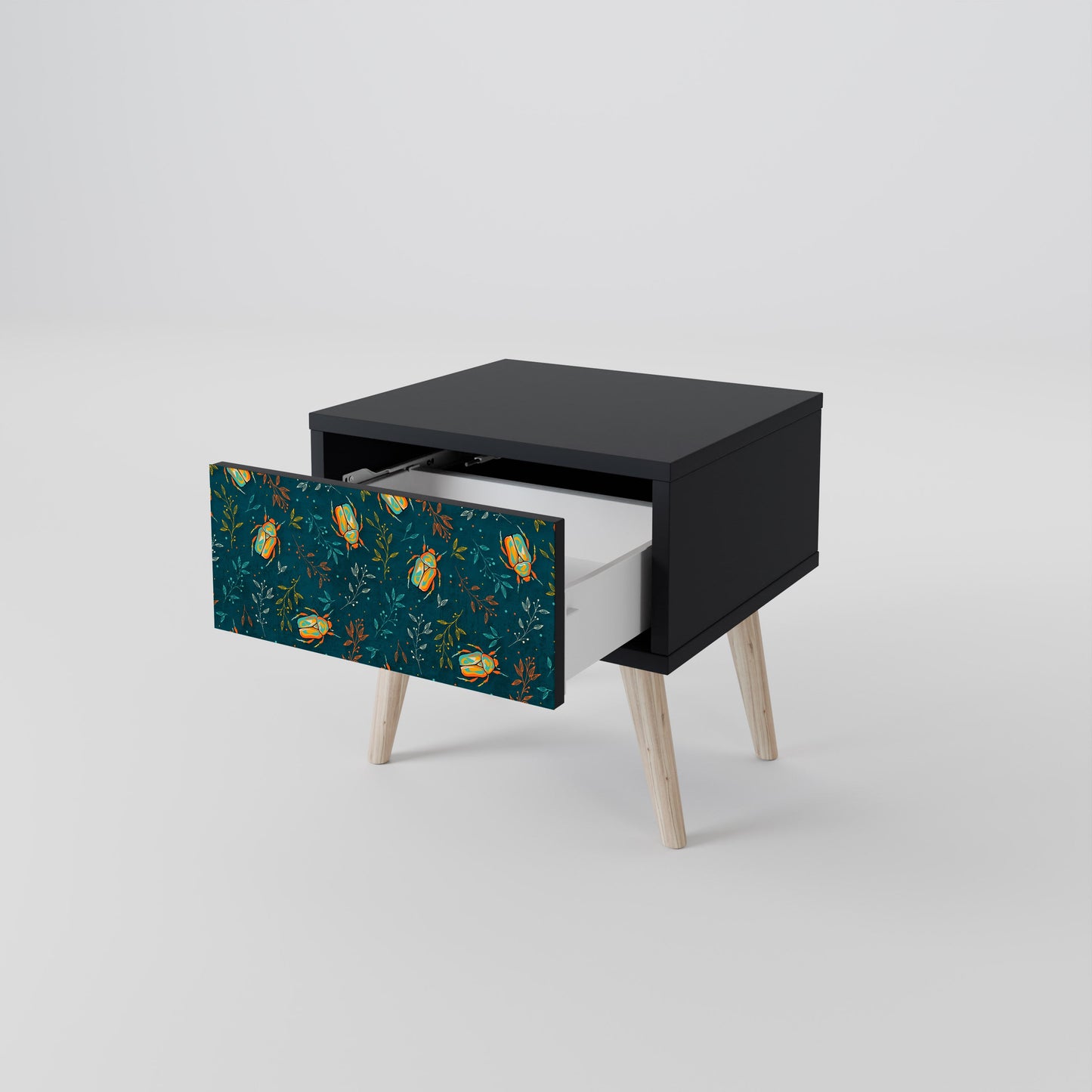 AUTUMN INSECTS Nightstand in Black Finish
