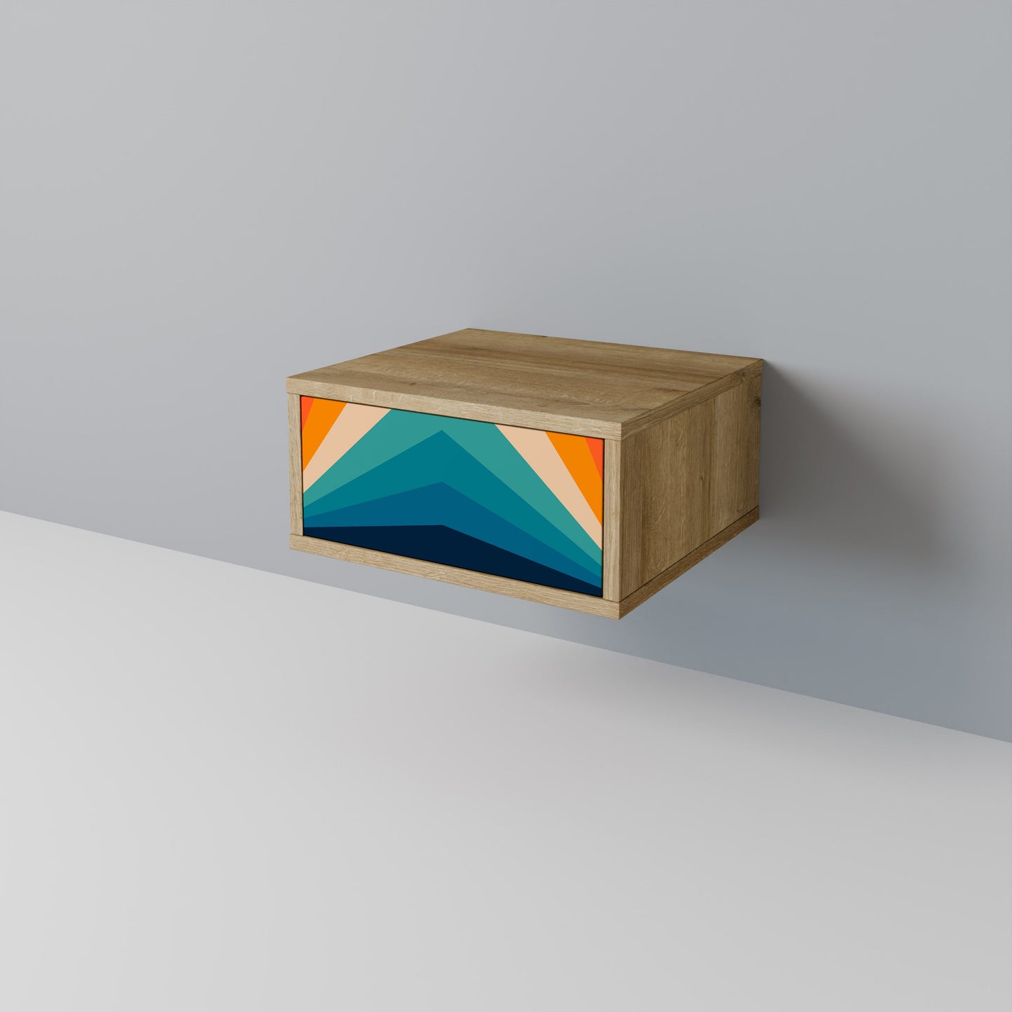Comodino PRISM CONCUSSION in effetto rovere