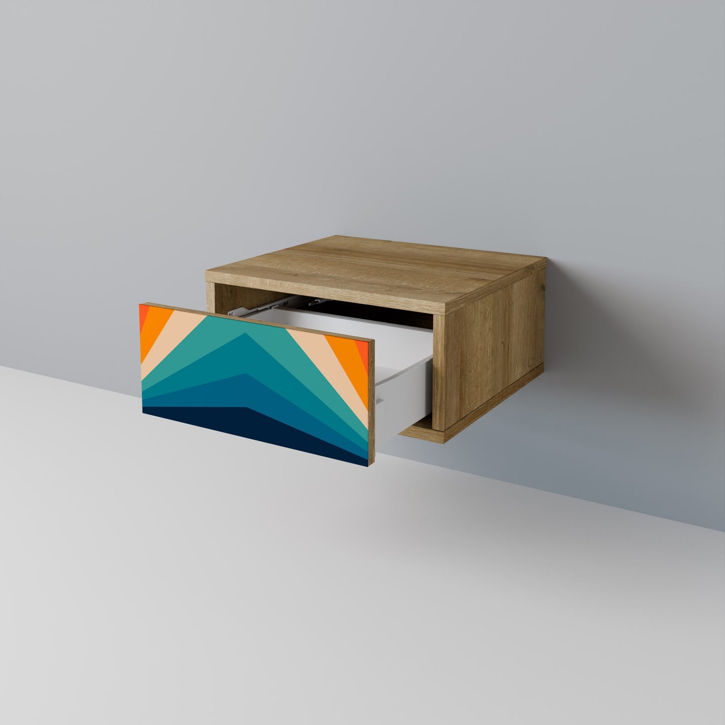 Comodino PRISM CONCUSSION in effetto rovere