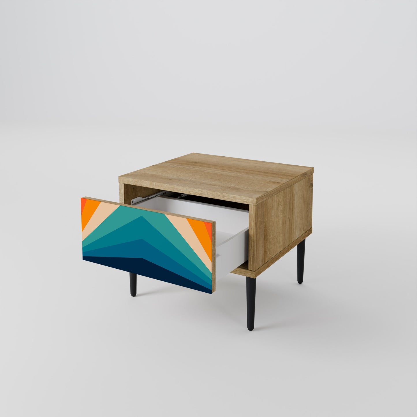 Comodino PRISM CONCUSSION in effetto rovere