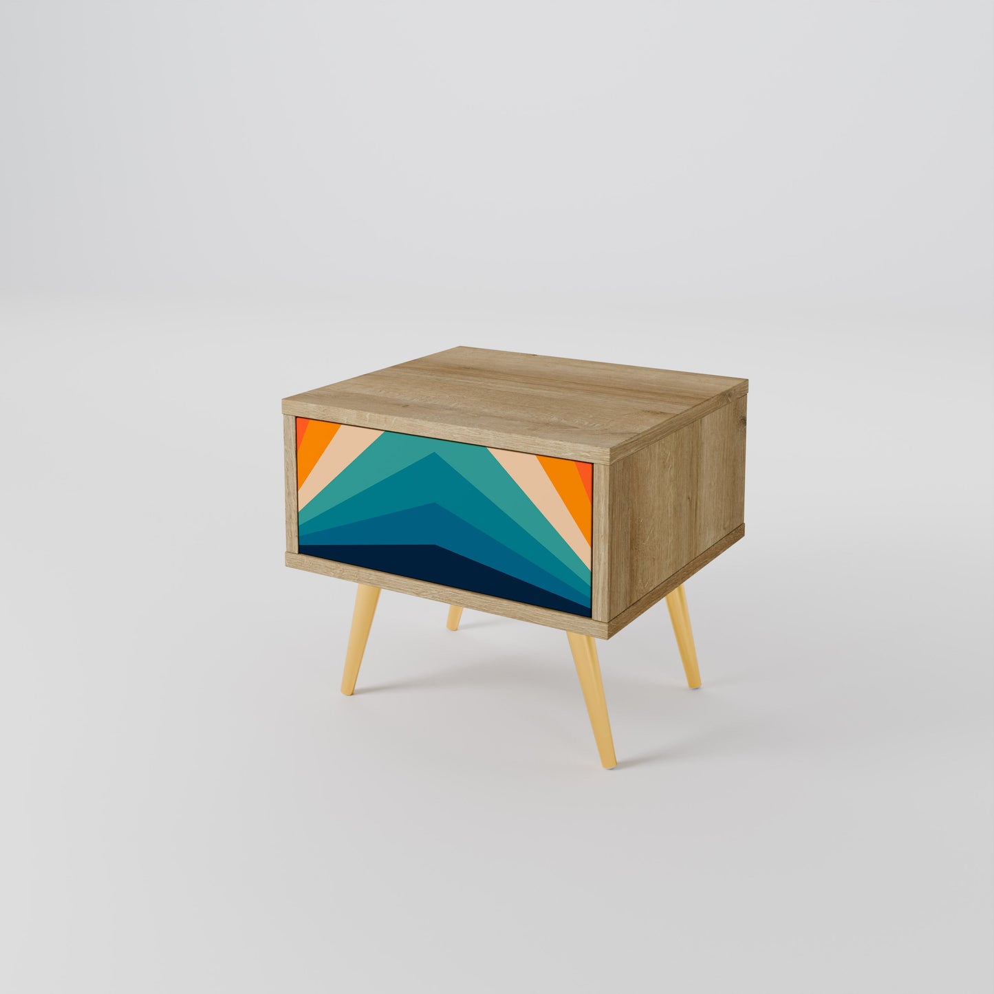 Comodino PRISM CONCUSSION in effetto rovere
