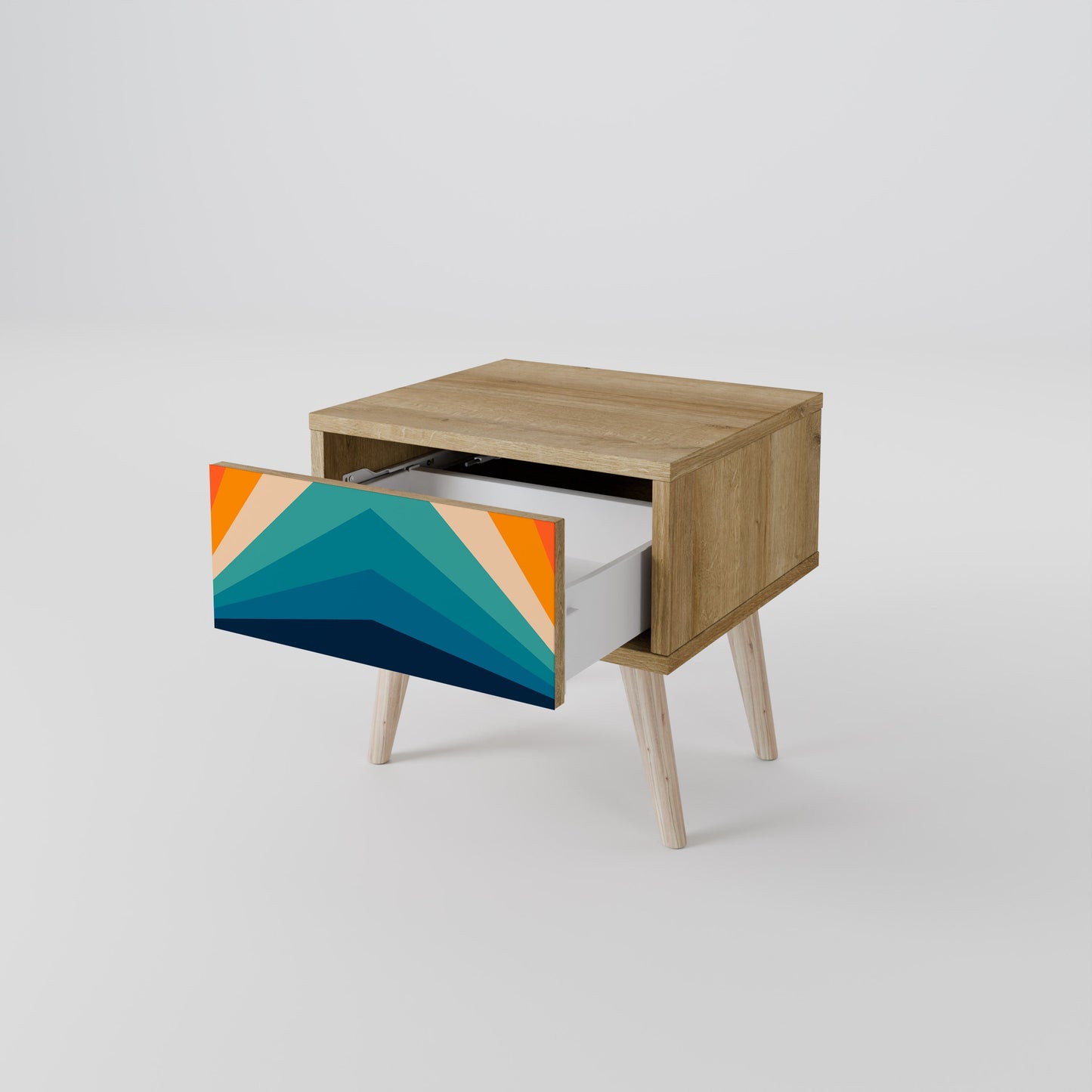 Comodino PRISM CONCUSSION in effetto rovere