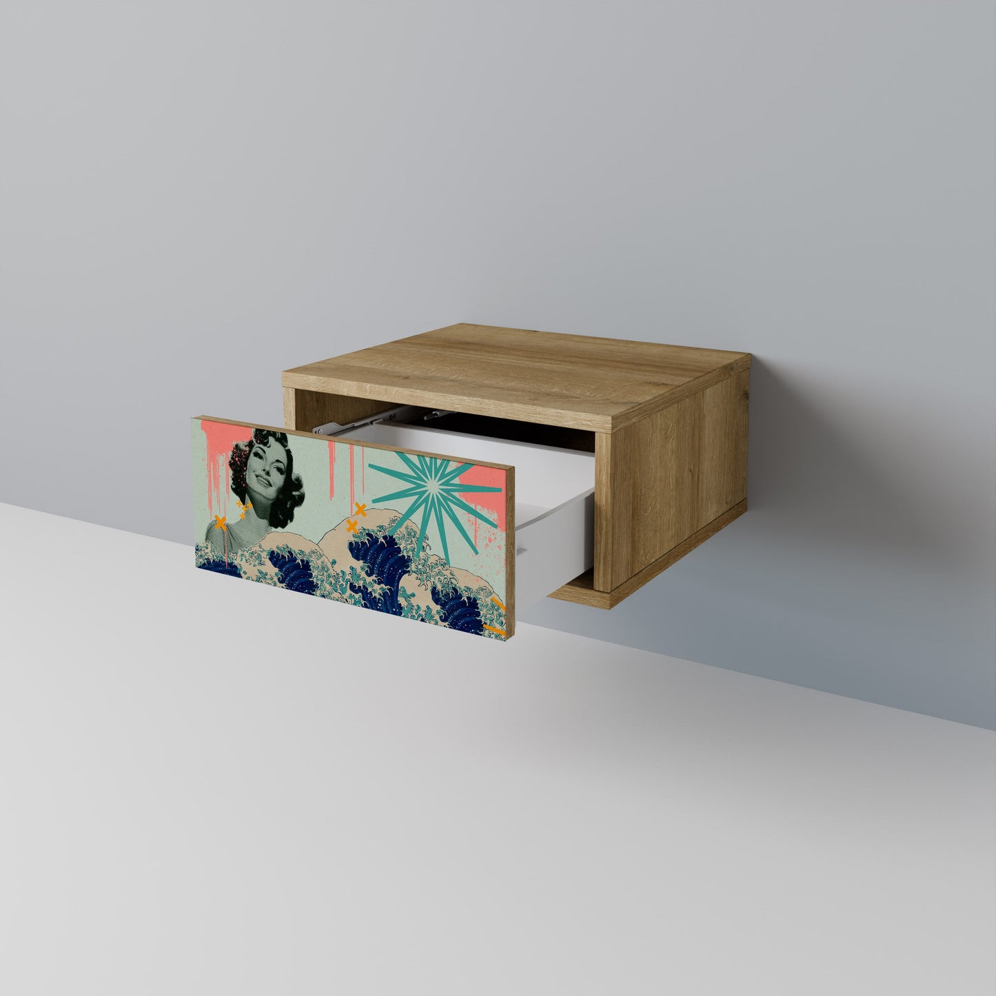 Comodino KANAGAWA BEAUTY in effetto rovere