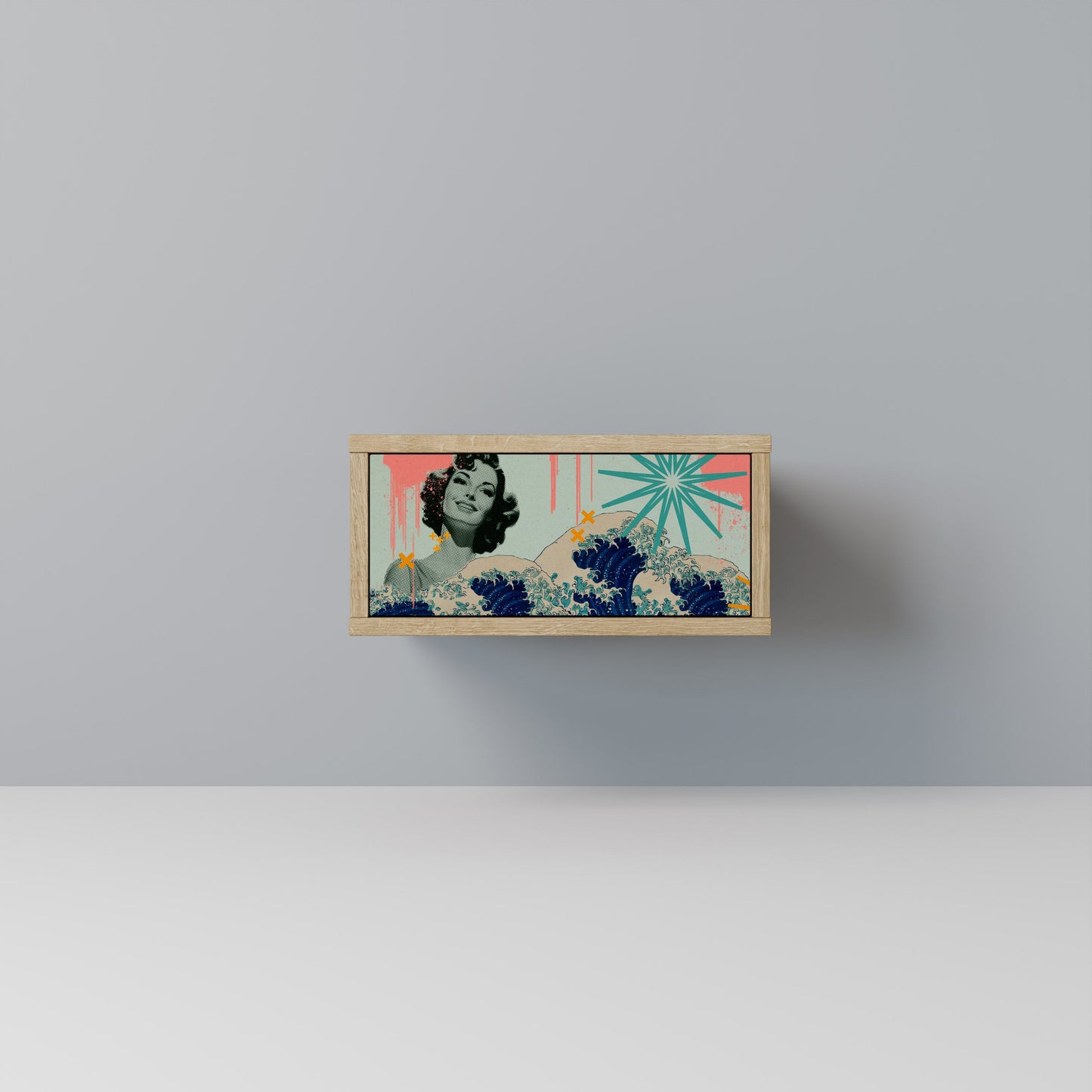 Comodino KANAGAWA BEAUTY in effetto rovere