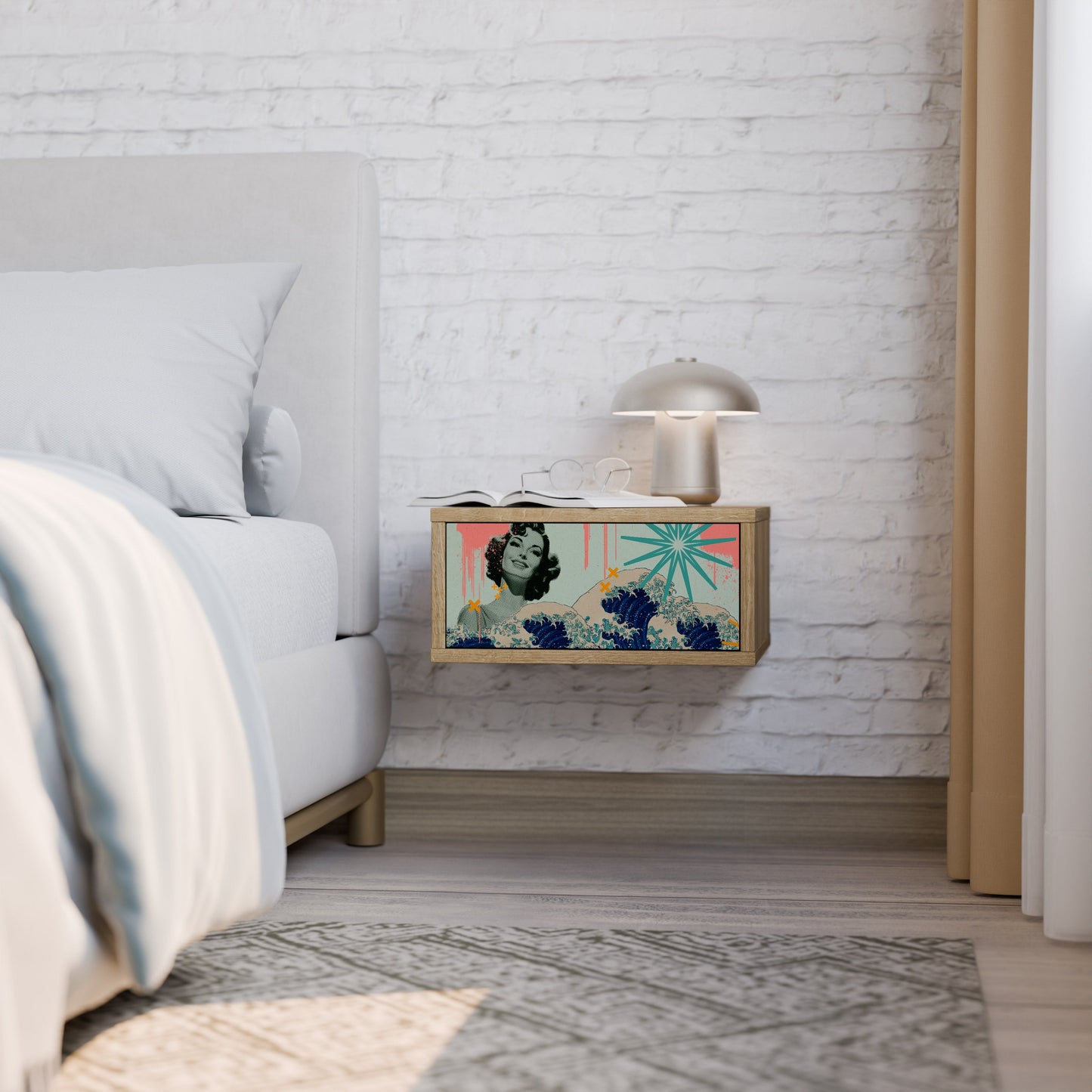 Comodino KANAGAWA BEAUTY in effetto rovere
