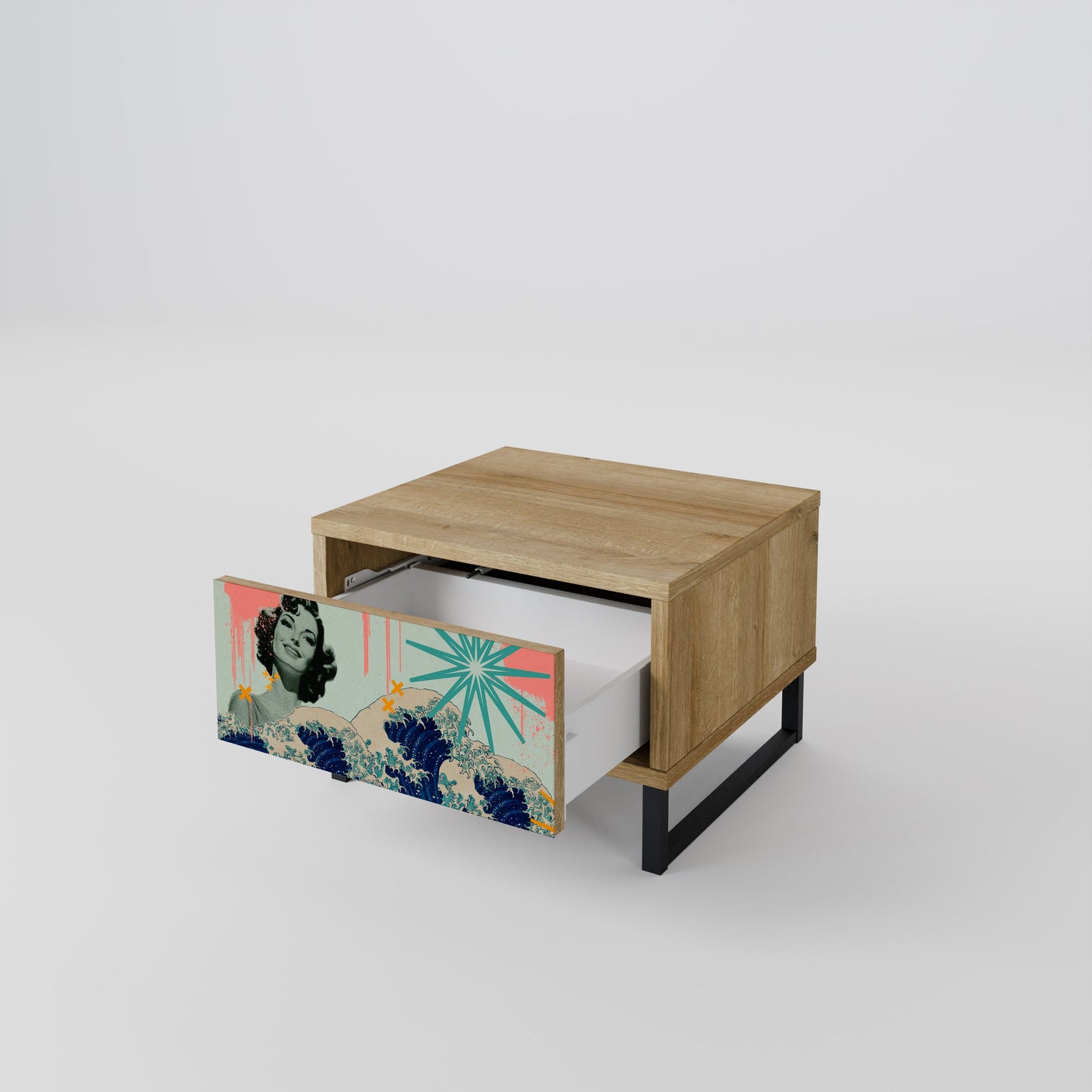 Comodino KANAGAWA BEAUTY in effetto rovere