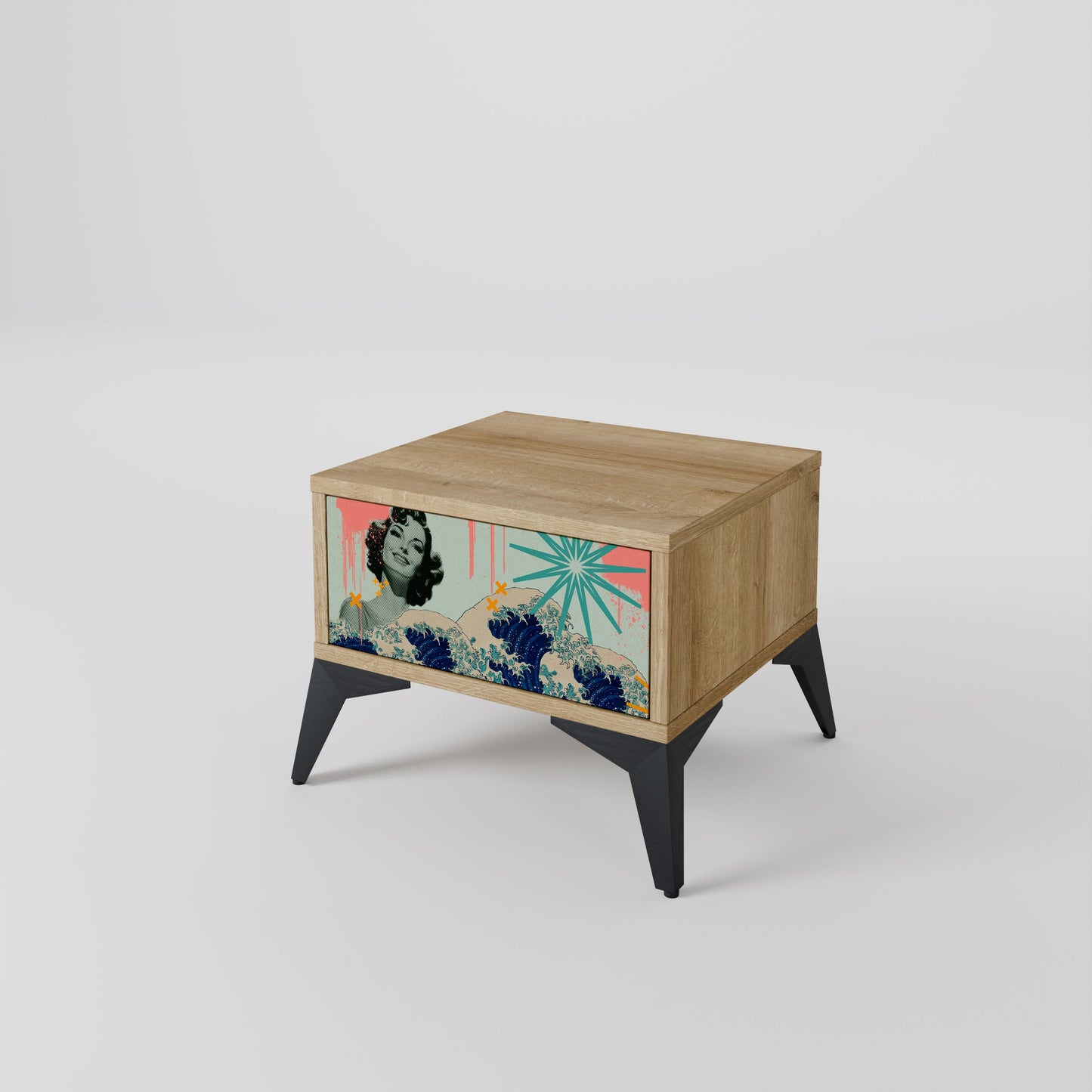 Comodino KANAGAWA BEAUTY in effetto rovere