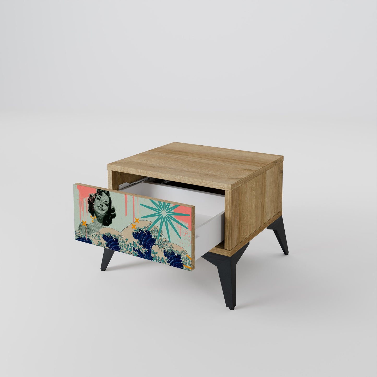 Comodino KANAGAWA BEAUTY in effetto rovere